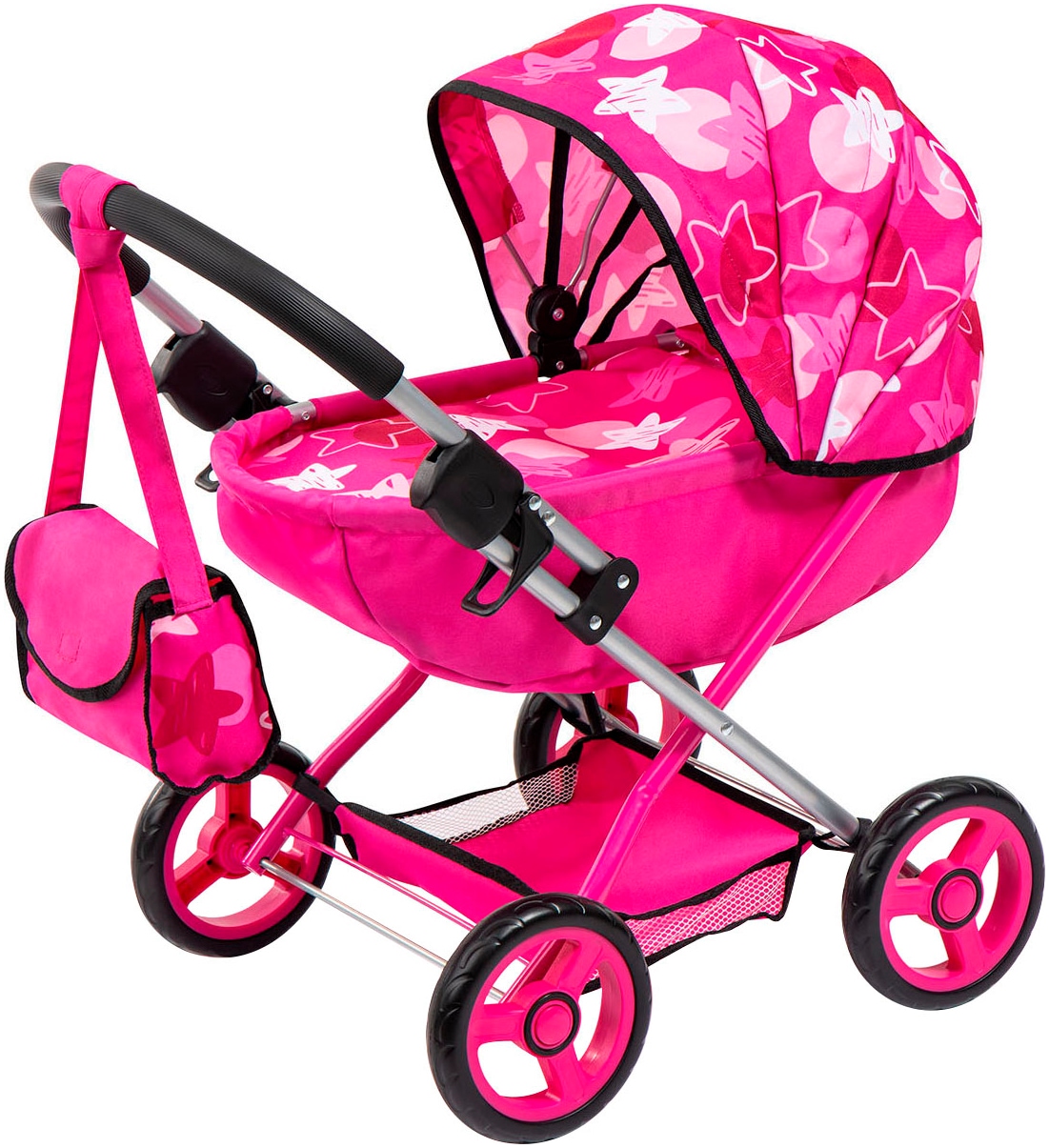 Bayer Puppenwagen »Cosy Set, pink«, mit Puppenreisebett und Wickeltasche