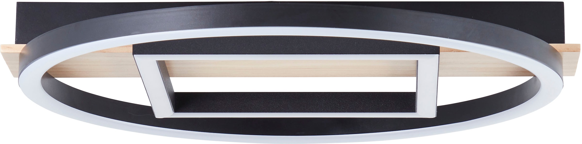 my home LED Deckenleuchte »Lysann Deckenlampe«, Leuchtmittel LED-Board | LED fest integriert, 39 x 37 cm, 24 W, 2500 lm, 3000 K, Holz/Metall, braun/schwarz