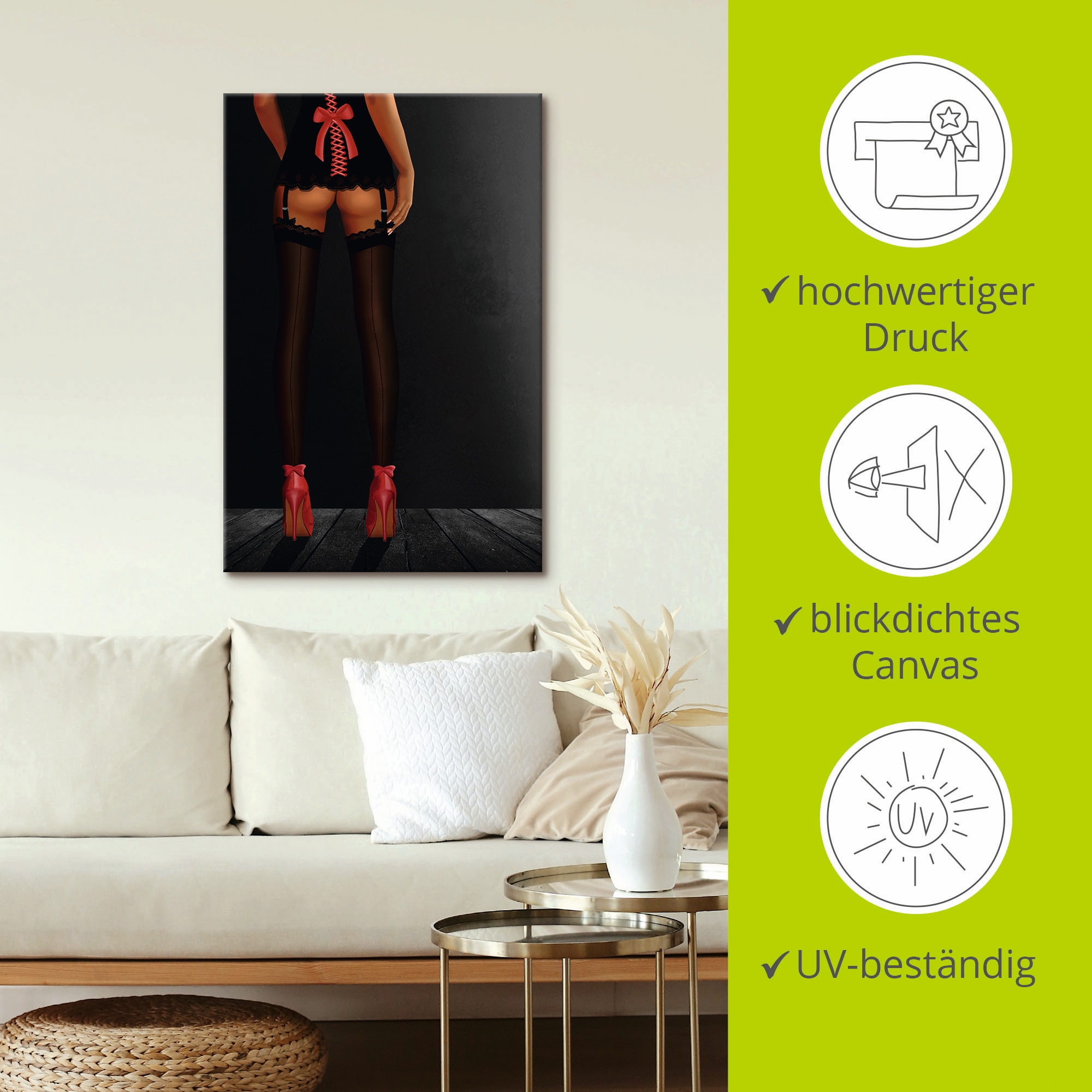 Artland Wandbild »Sexy Beine in High Heels« Frau 1 Stk. tlg. als Alubild, Leinwandbild in verschied. Größen