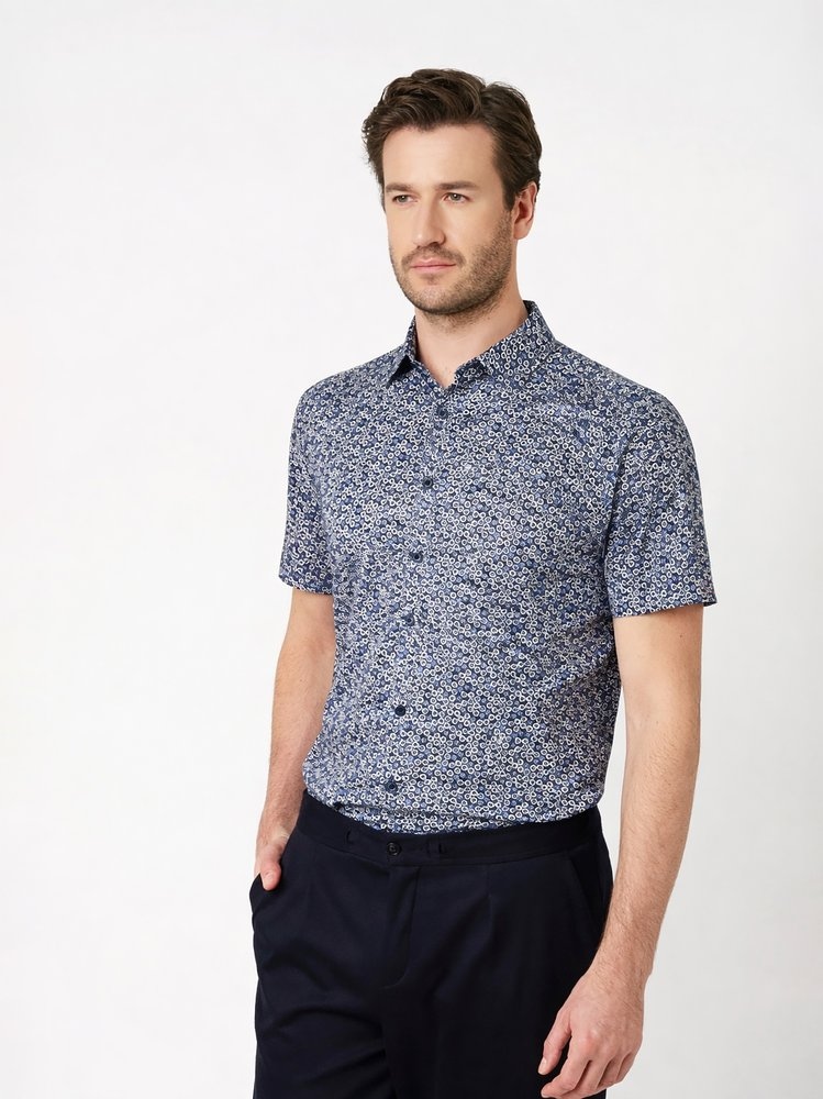 DESOTO Kurzarmhemd »Casual Kent 1/2« Jerseyhemd, slim fit, Kentkragen, bügelfrei