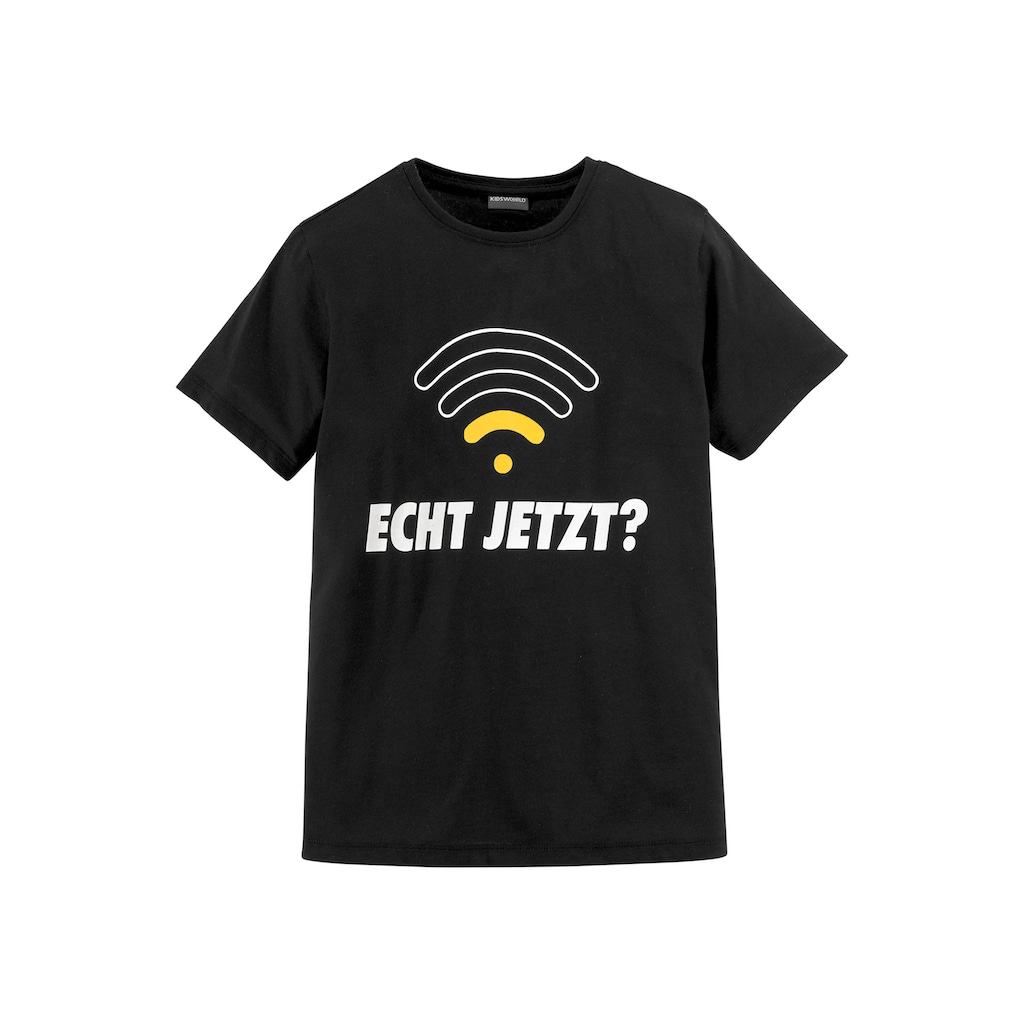 KIDSWORLD T-Shirt »ECHT JETZT?« Spruch