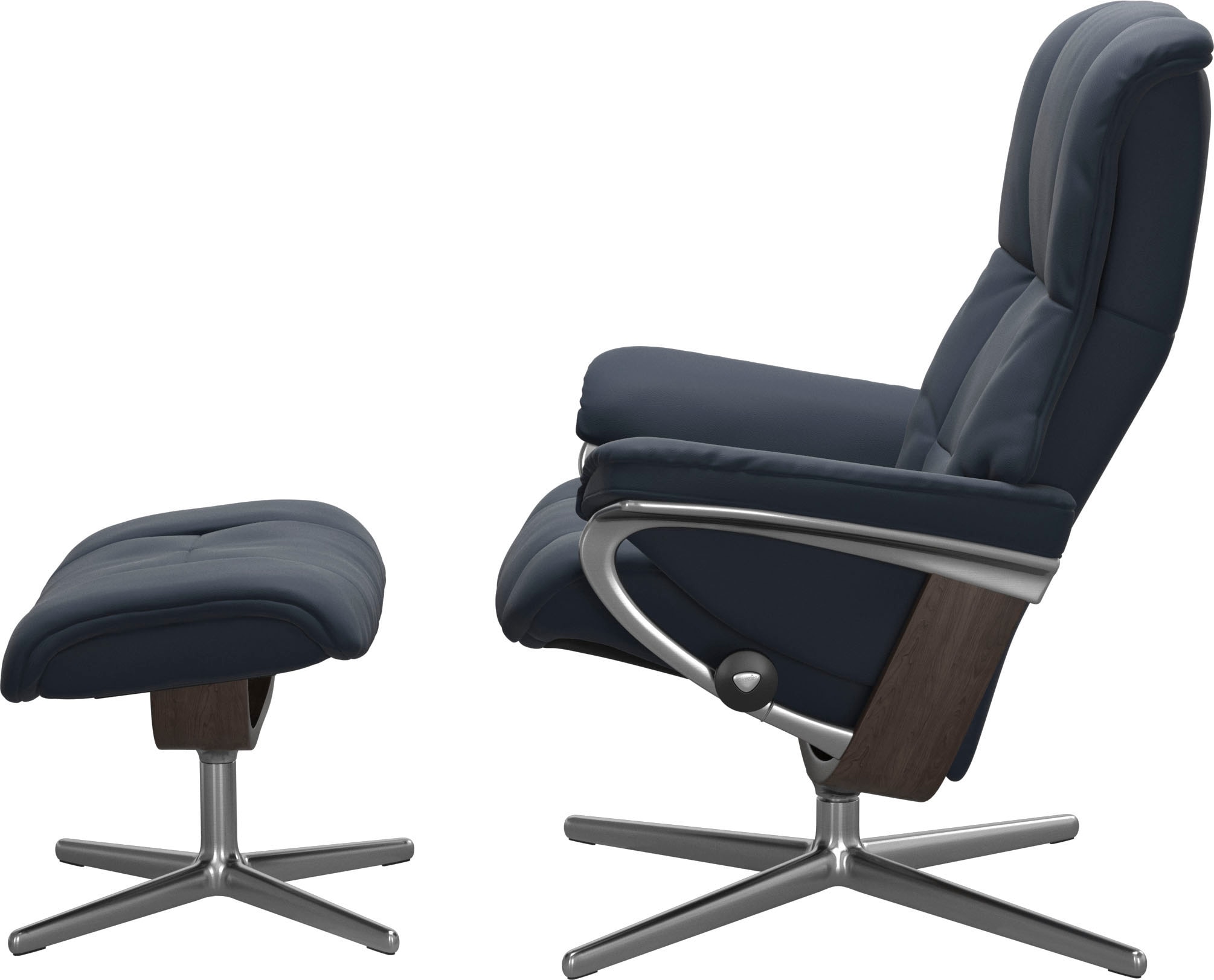 Stressless® Relaxsessel »Mayfair«, (Set, Relaxsessel mit Hocker), mit Hocker, mit Cross Base, Größe S, M & L, Holzakzent Wenge