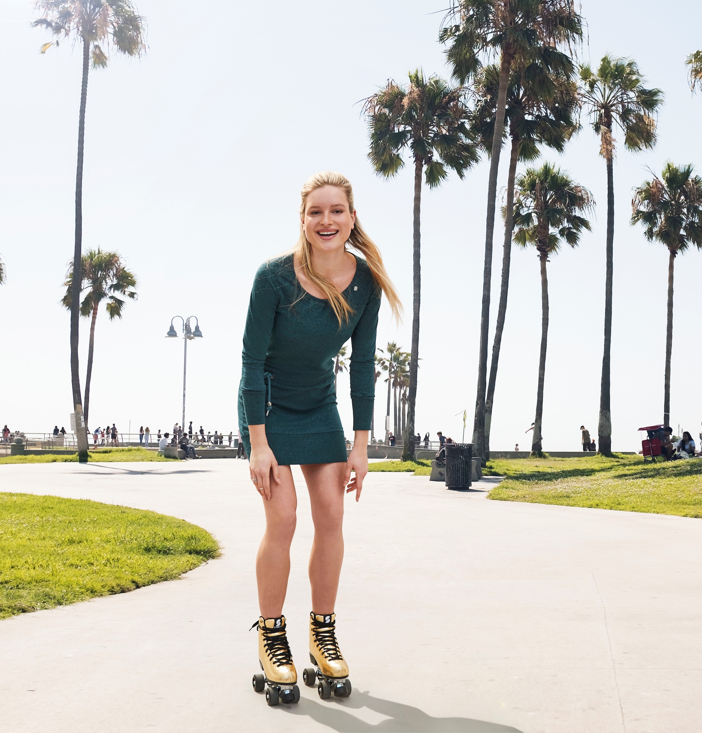 Ragwear Jerseykleid »ALEXA« mit Kordelzug und kontrastigen Zierperlen-Besatz