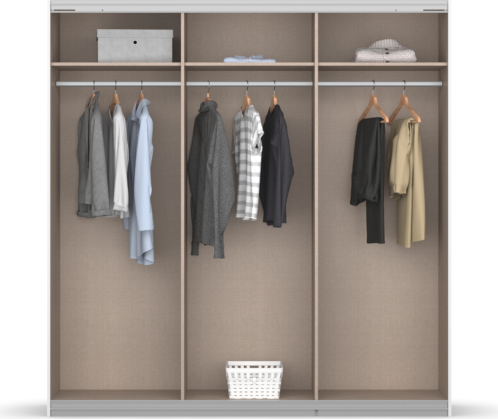 rauch Schwebetürenschrank »Kleiderschrank Schrank Garderobe Wäscheschrank Ankleide OTELI« Breiten 203/271/315/360 cm Höhen 210/229 cm,  mit Mittelspiegel, in verschiedenen Dekor- und Hochglanzfarben