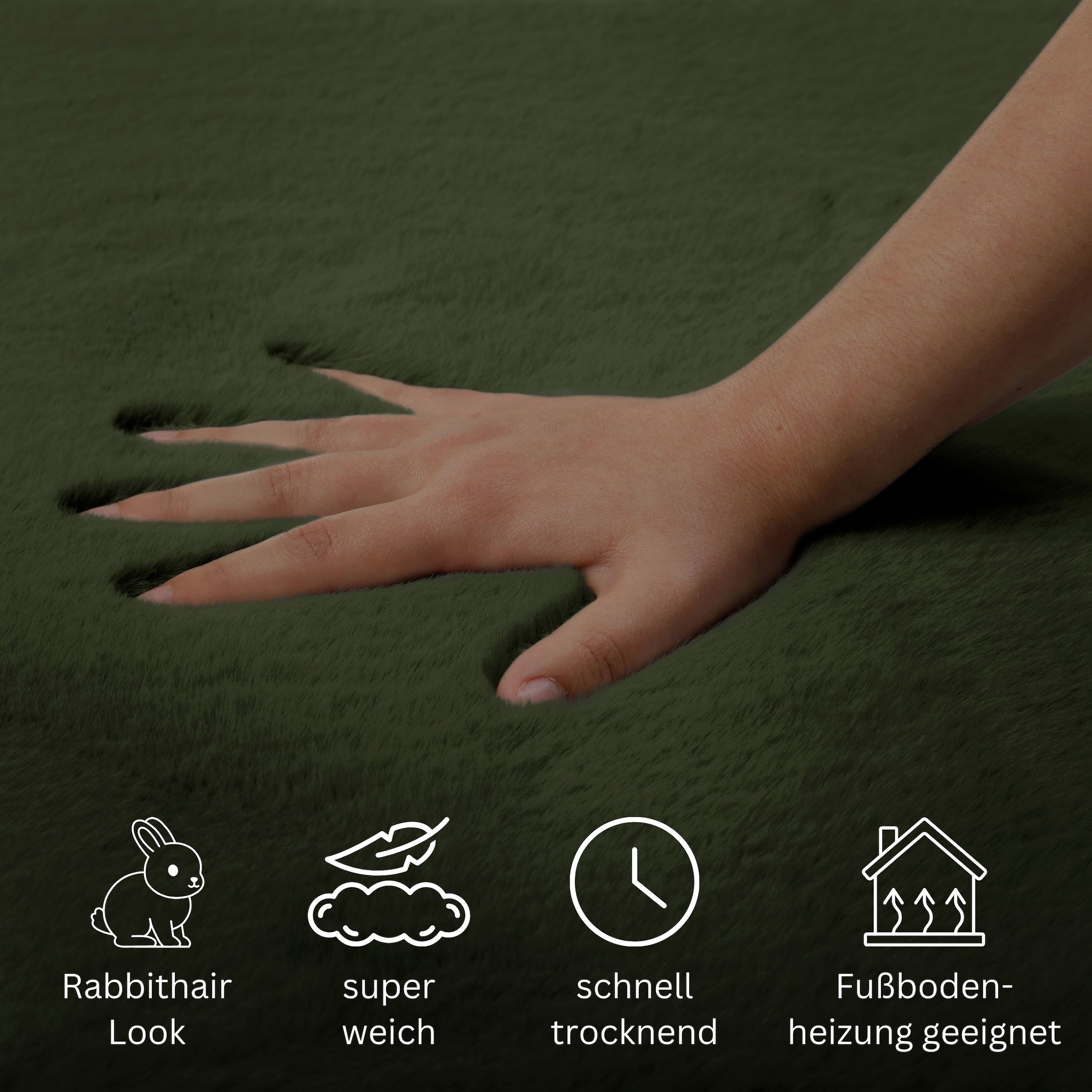 OTTO home Badematte »Lennja« Höhe 25 mm rutschhemmend beschichtet fußbodenheizungsgeeignet Badteppich, getuftet, Uni, antirutsch, flauschig  wie Kaninchenfell