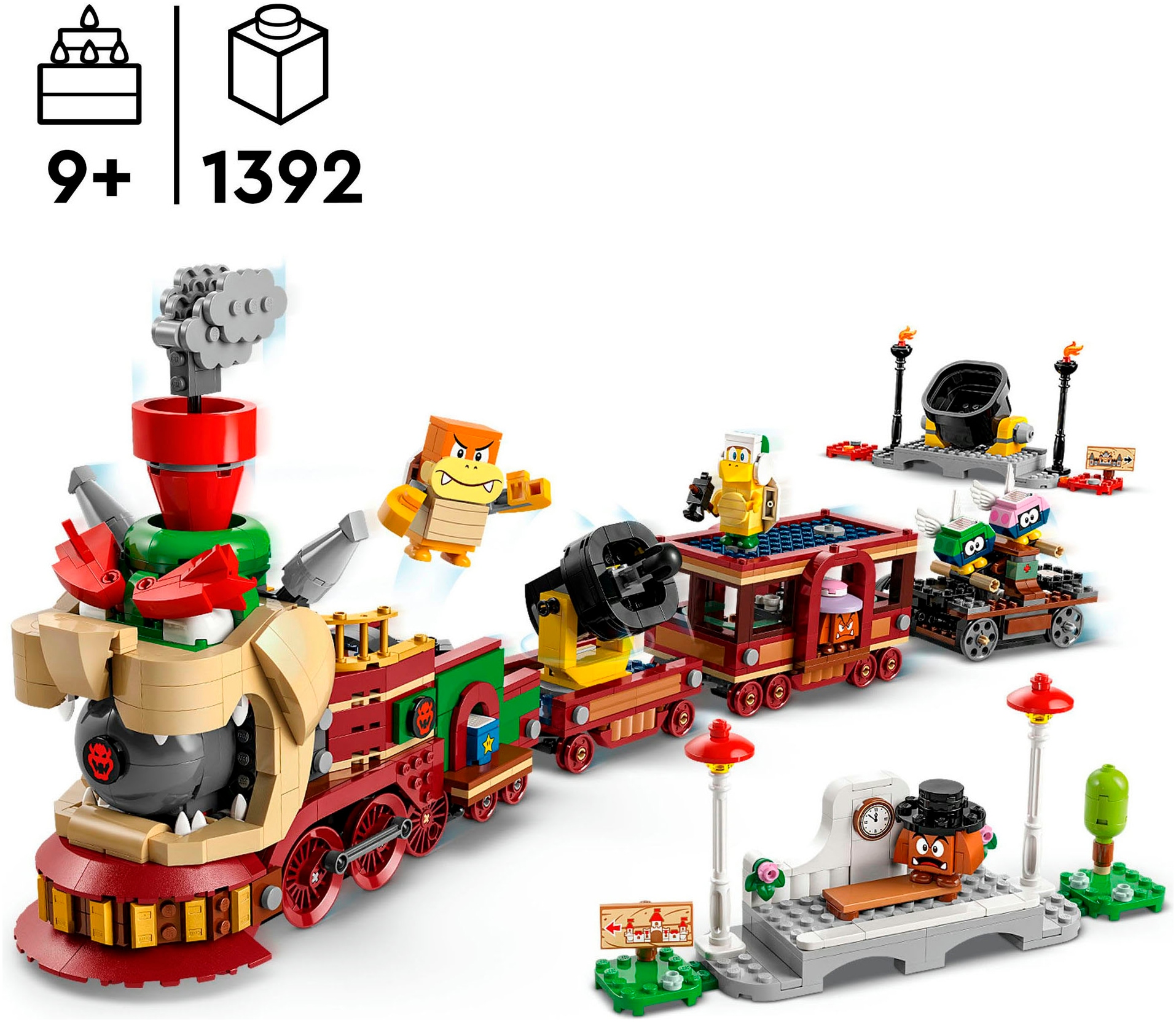 LEGO® Konstruktionsspielsteine »Der Bowser-Schnellzug (71437), LEGO Super Mario«, (1392 St.), Made in Europe