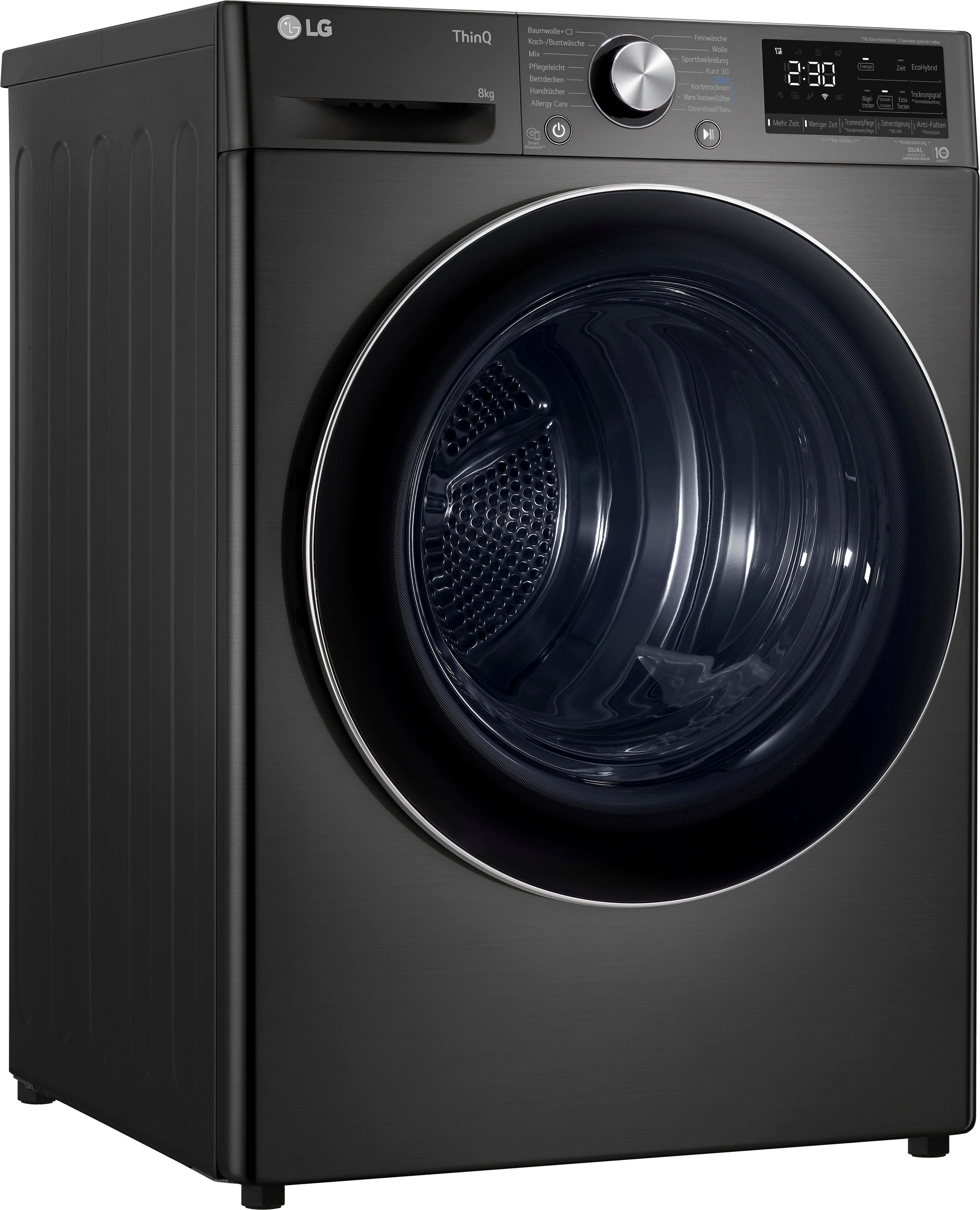 LG, Wärmepumpentrockner »RT80V9B« Vivace, schwarz, Allergy Care: Reduziert Allergene um bis zu 99,9%