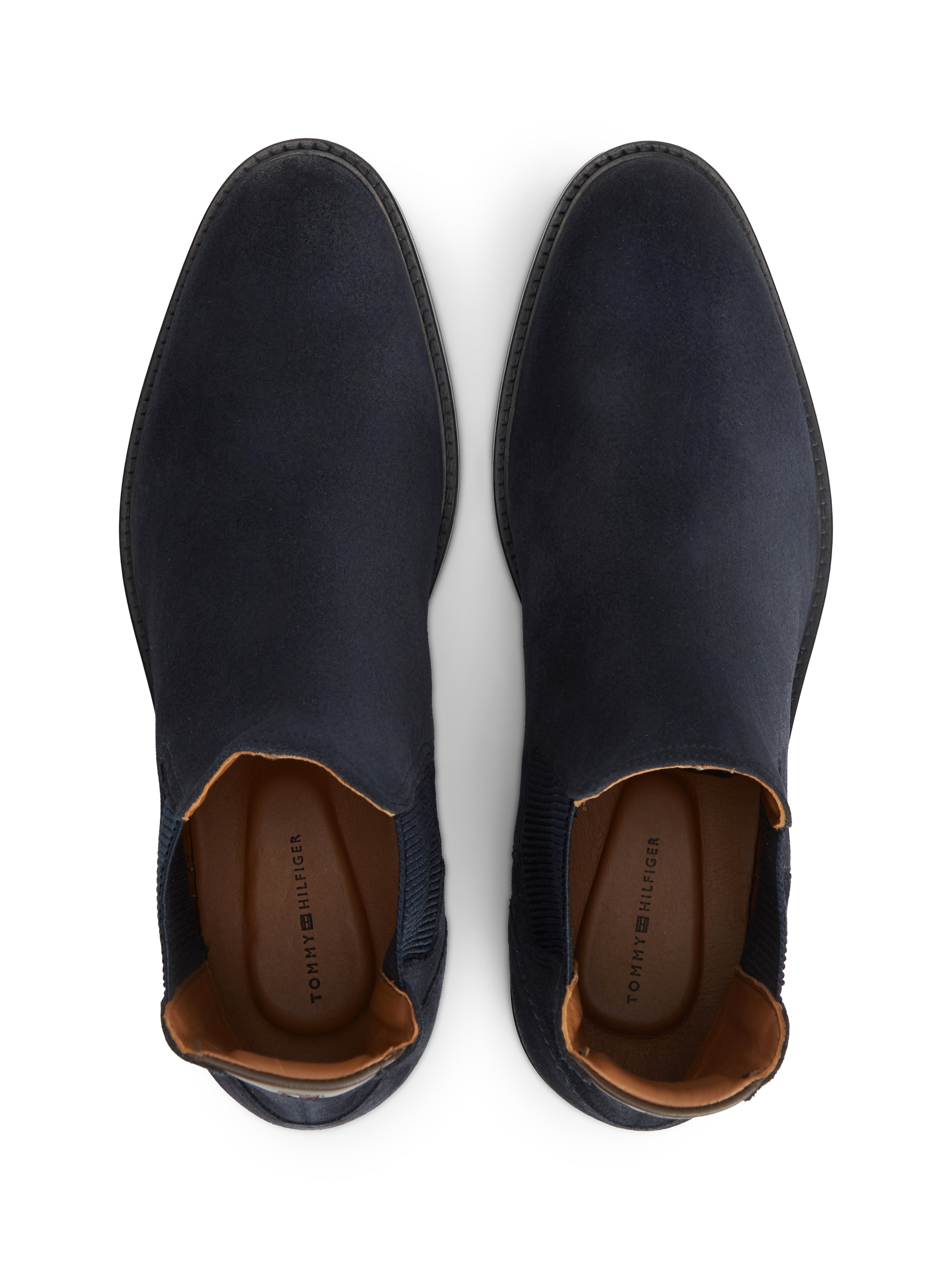 Tommy Hilfiger Chelseaboots »CORPORATE DRESSY SUEDE CHELSEA«  Blockabsatz, Stiefelette mit beidseitigem Stretcheinsatz