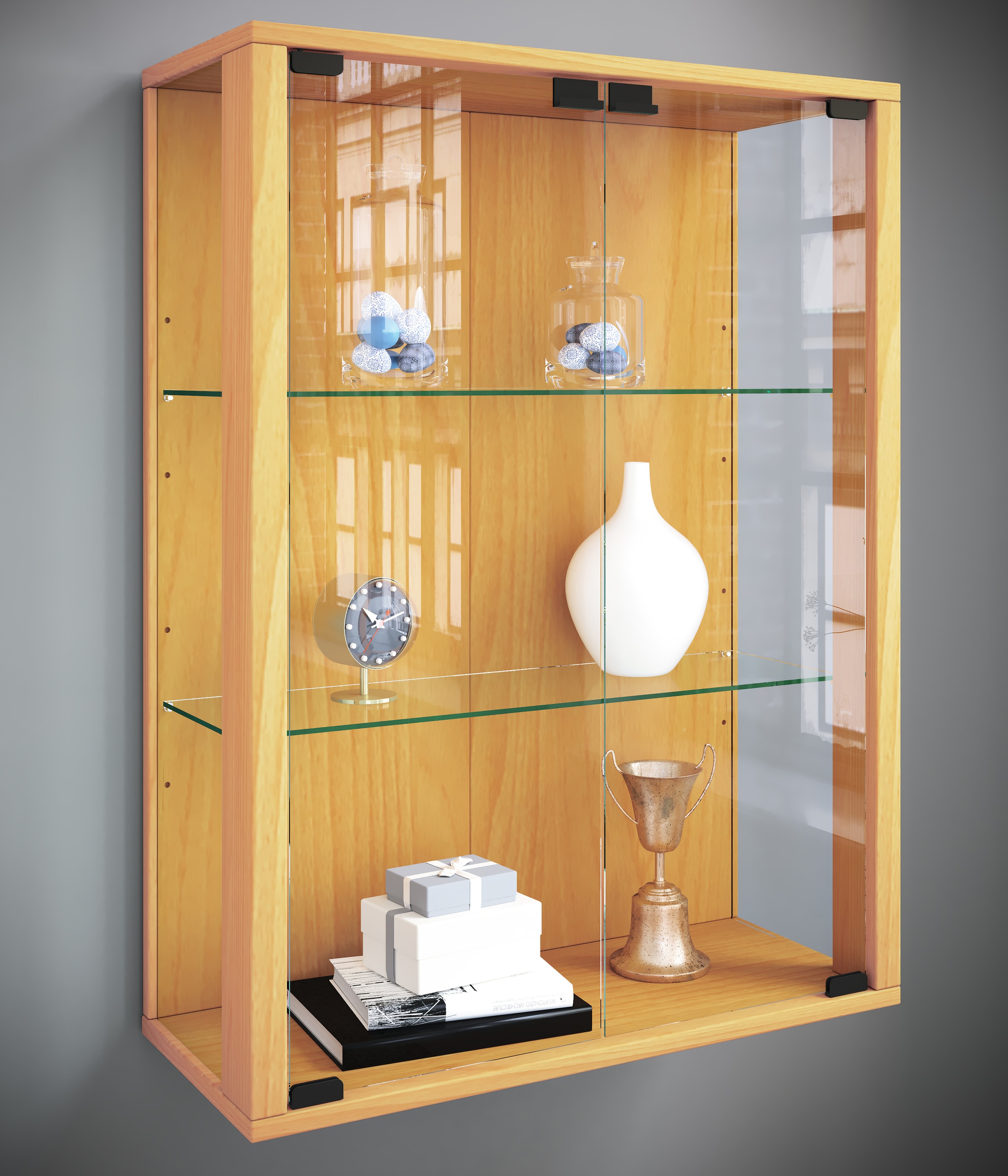 VCM Wandregal »Wandvitrine Hängevitrine Glasvitrine Glas Udina«