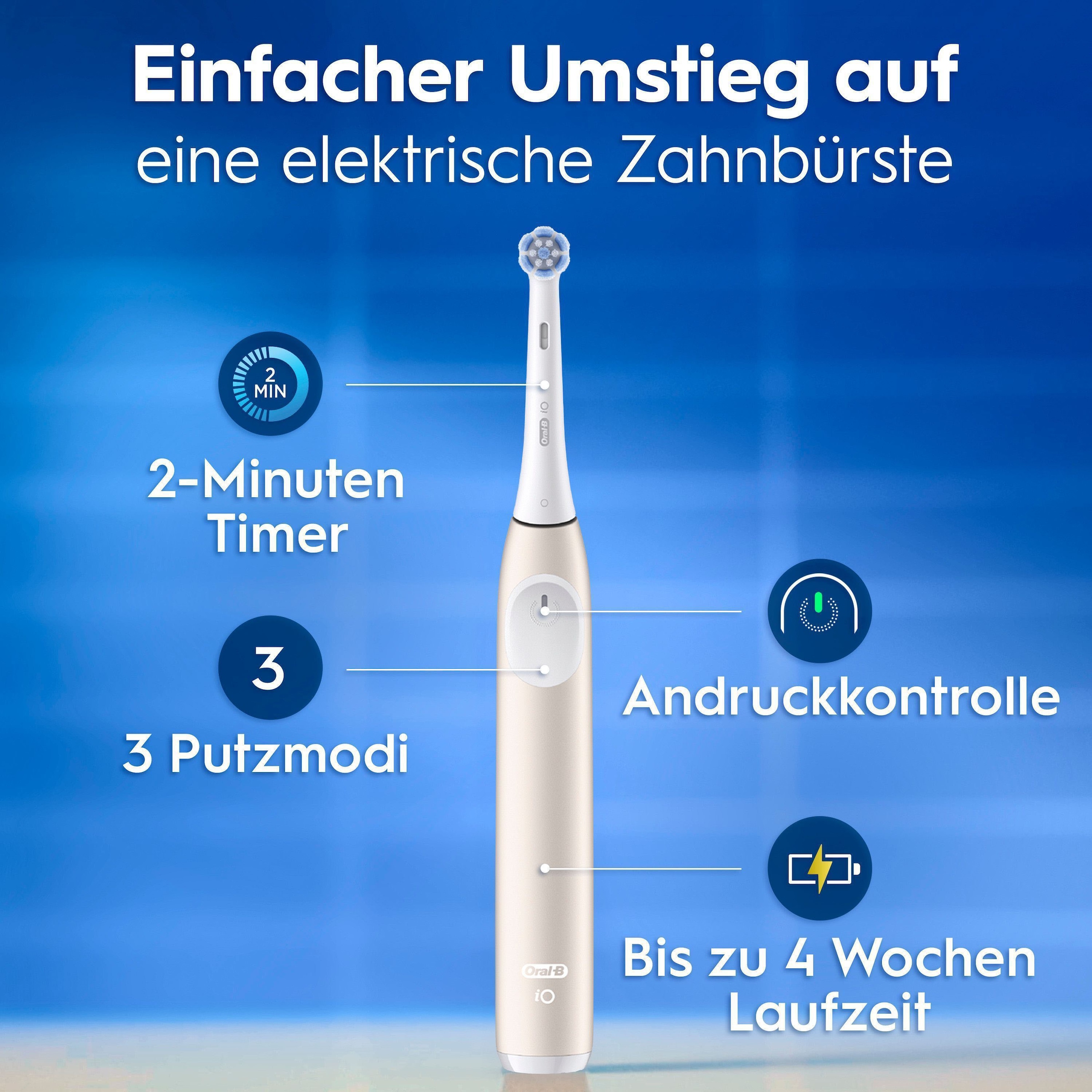 Oral-B Elektrische Zahnbürste »Oral-B iO Series 2« 1 Stk. Aufsteckbürsten für die sanfte Reinigung
