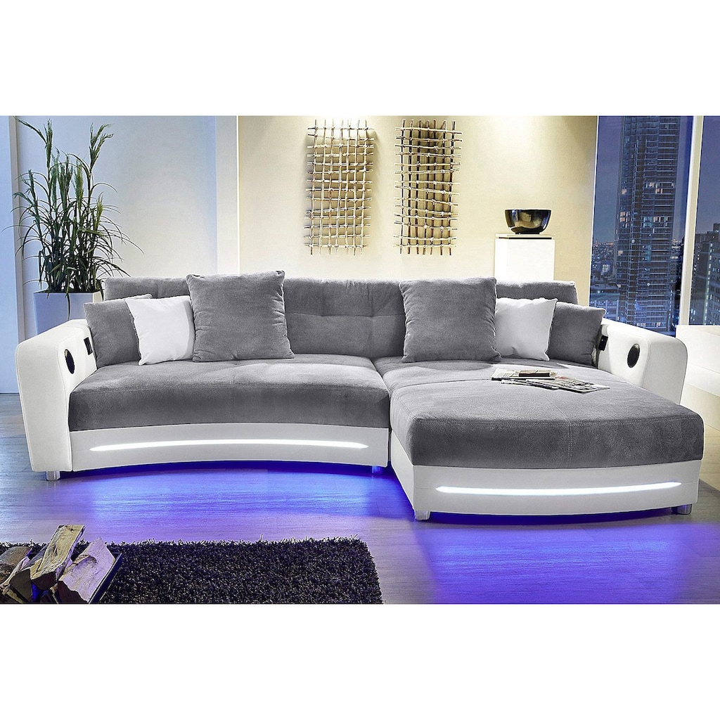 Jockenhöfer Gruppe Ecksofa Laredo, inklusive RGB-LED-Beleuchtung und Bluetooth-Soundsystem