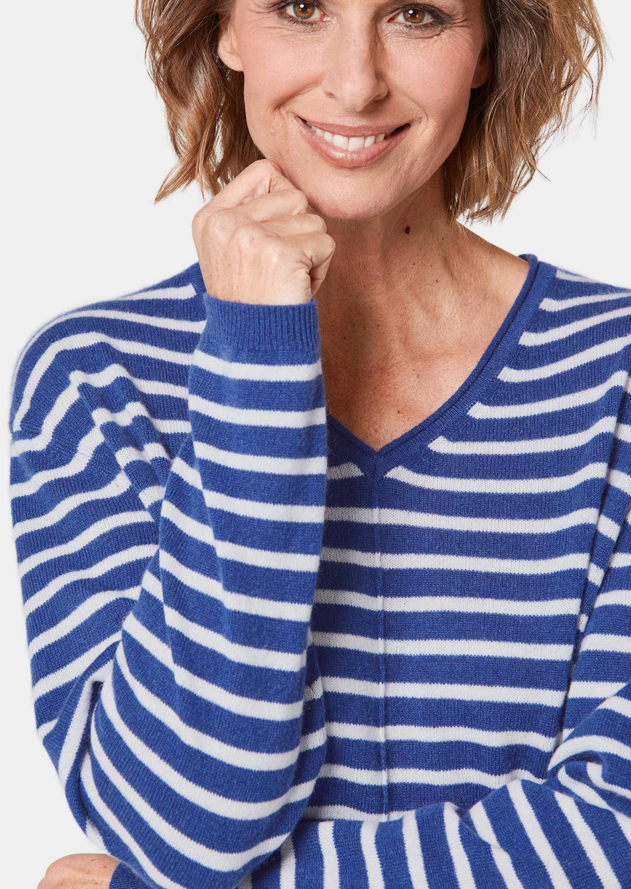 GOLDNER Strickpullover »Kurzgröße Kaschmirpullover mit V-Ausschnitt«