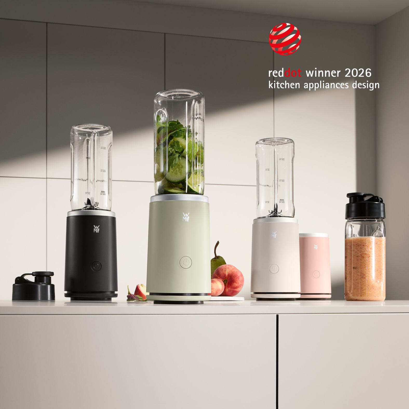 WMF Smoothie-Maker »Mix & Go Touch« 500 W recyceltes Material, auslaufsichere Trinkflasche, Einhandbedienung