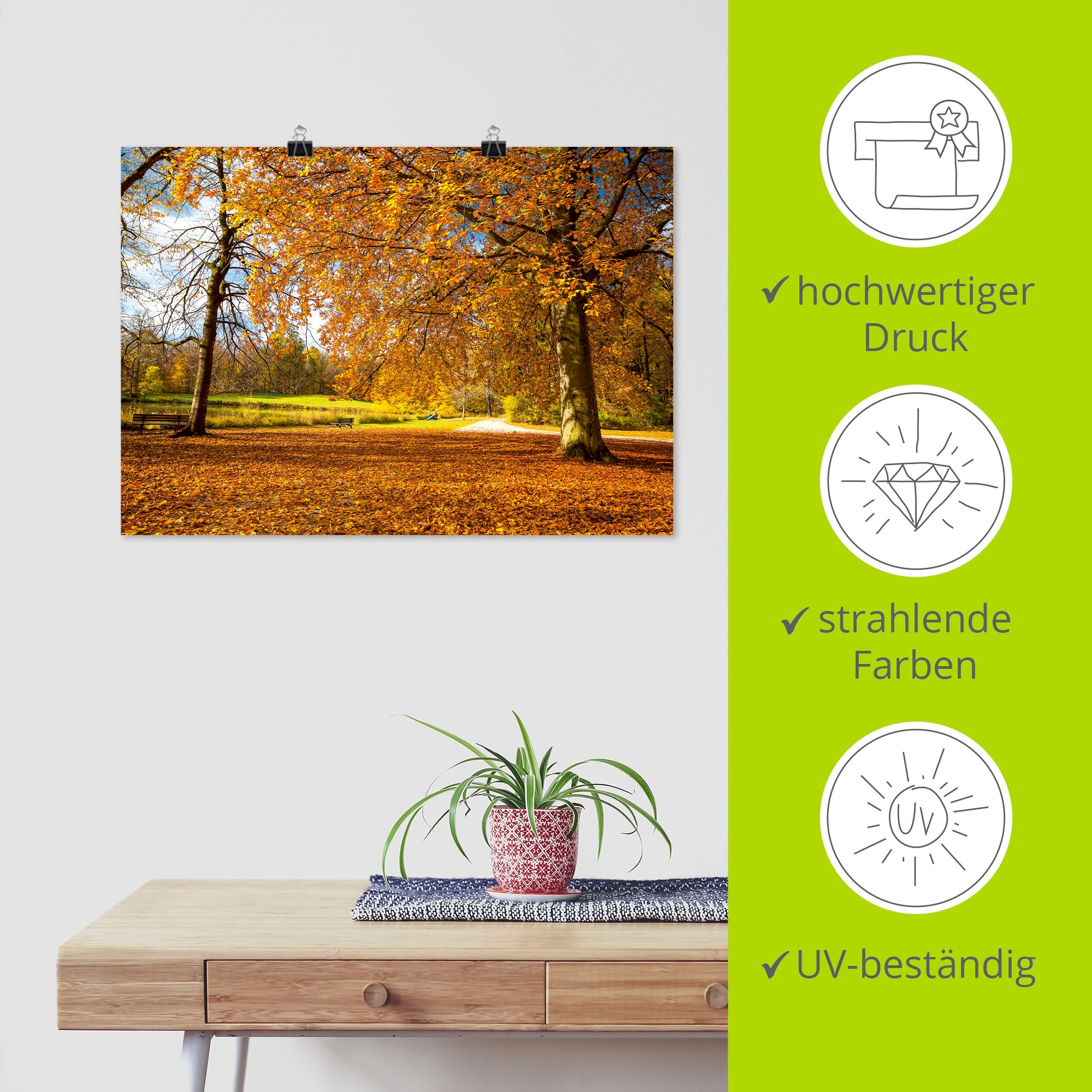 Artland Wandbild »Herbst bei Schlosses Nymphenburg« Wiesen & Bäume 1 Stk. tlg. als Leinwandbild, Poster in verschied. Größen