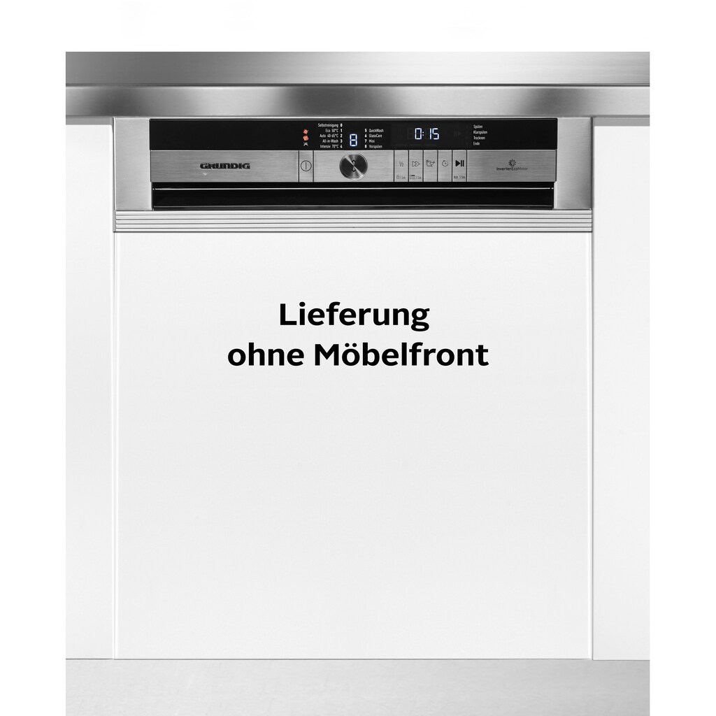 Grundig teilintegrierbarer Geschirrspüler »GNI 41835 X«, GNI 41835 X, 14 Maßgedecke, 9,5 Liter, 14 Maßgedecke