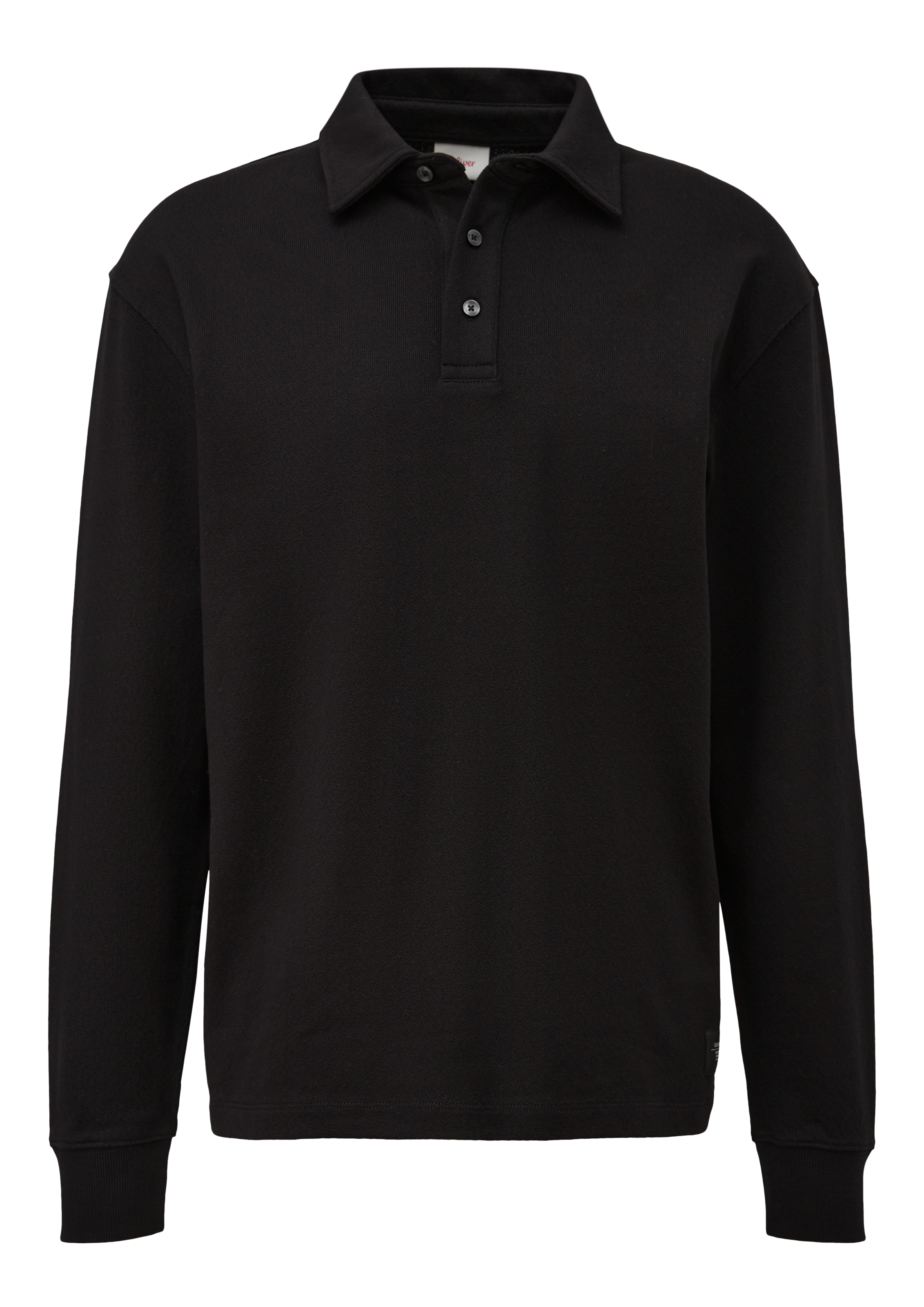 s.Oliver Langarm-Poloshirt, mit Logo Stickerei am Rumpf