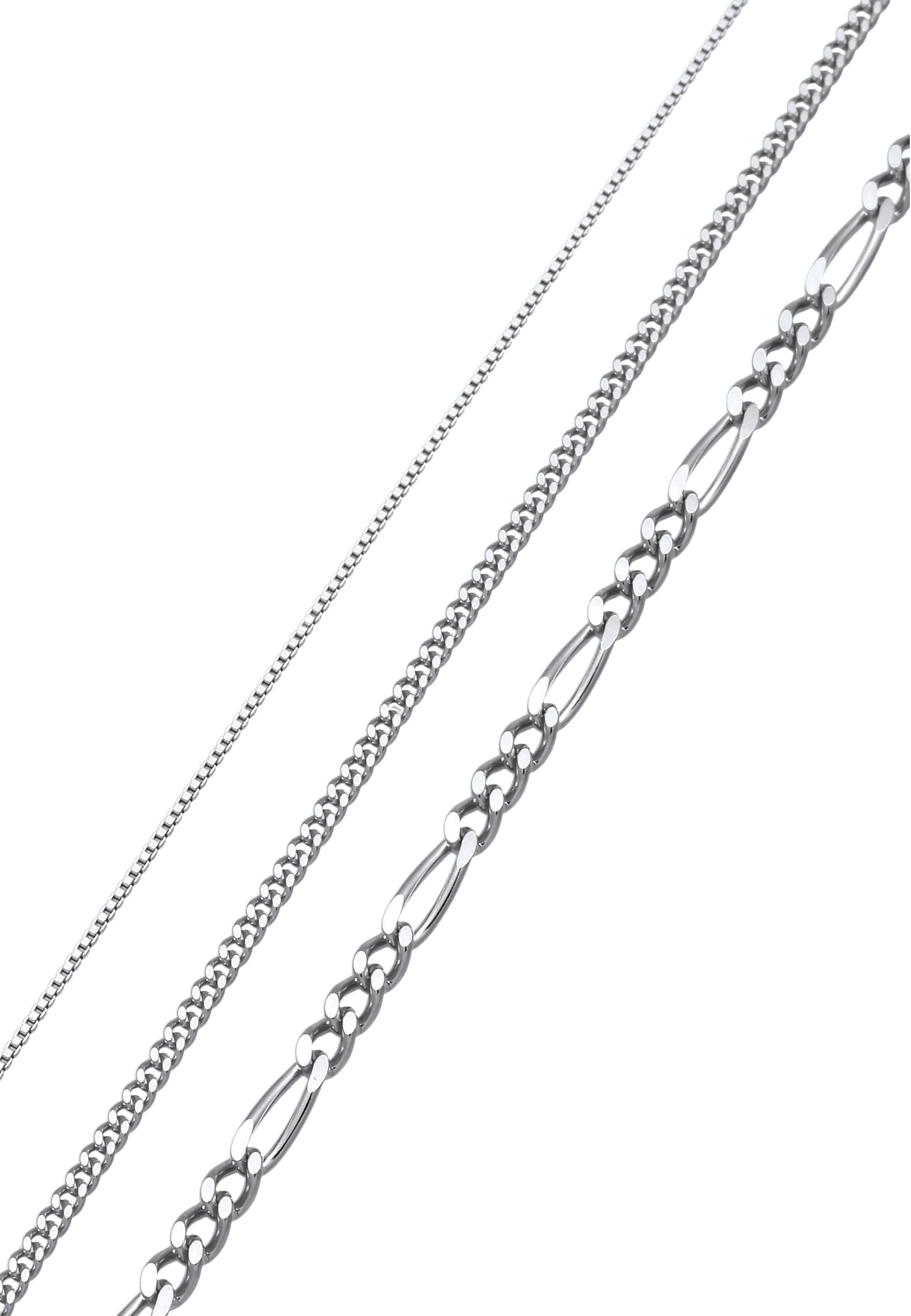 Kuzzoi Ketten-Set »Halskette Herren Basic 3er Set 925 Sterling Silber«