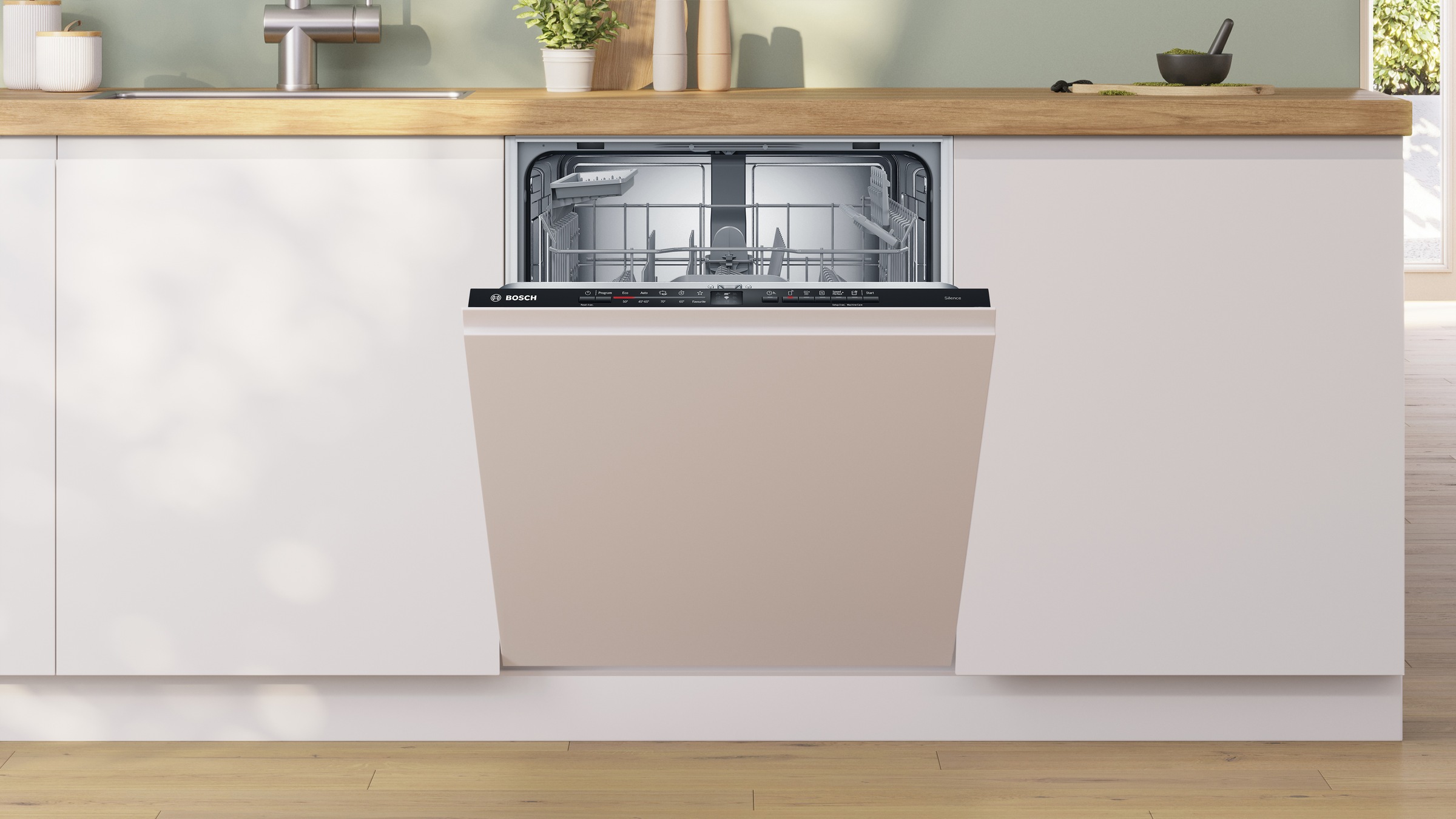 BOSCH vollintegrierbarer Geschirrspüler Serie 2 »SMV2HTX08E« 13 tlg. Maßgedecke Info Light - erlischt bei Beendigung des Spülvorgangs