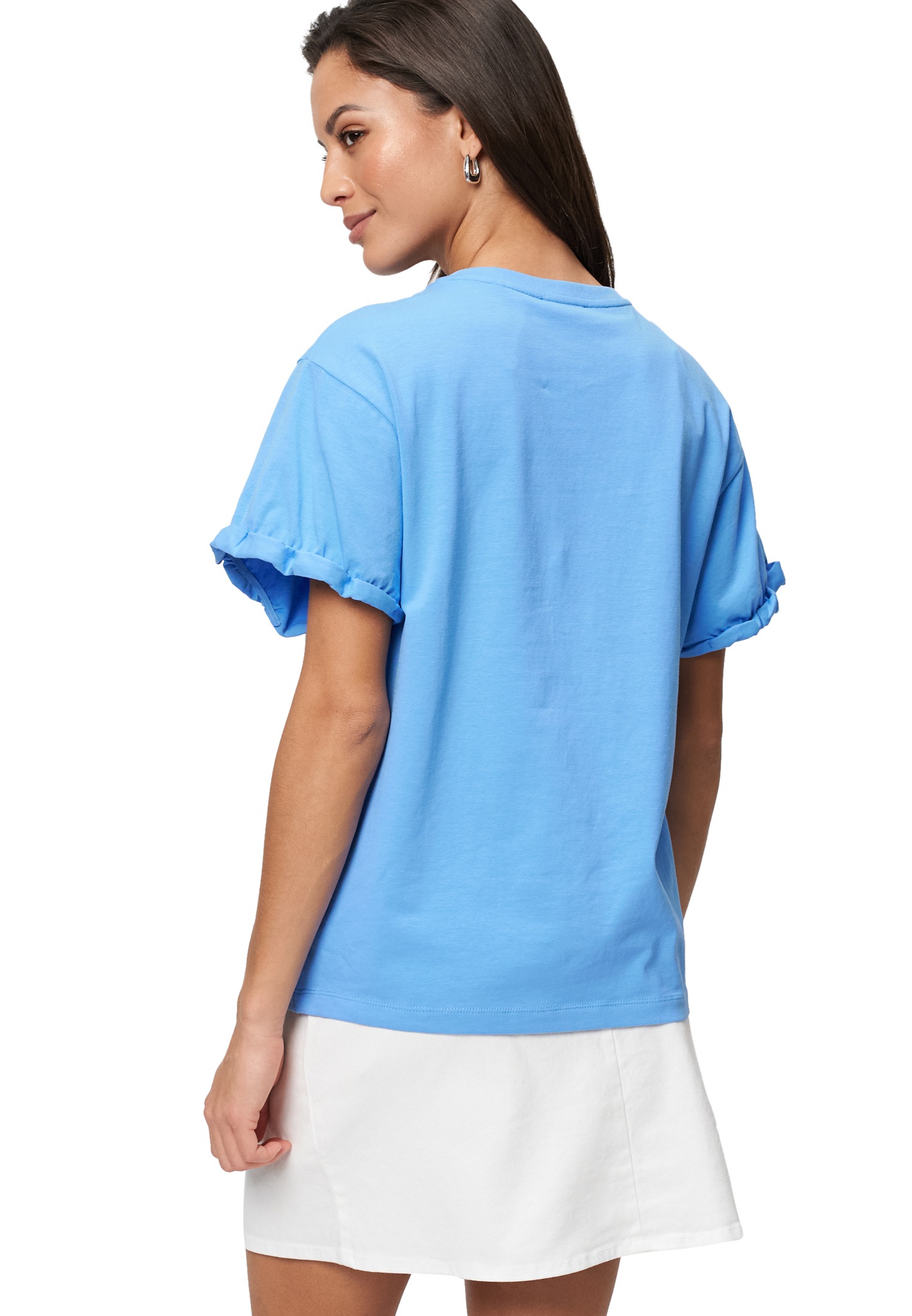 Zero Kurzarmshirt »Shirt mit Rüschen am Ärmel«
