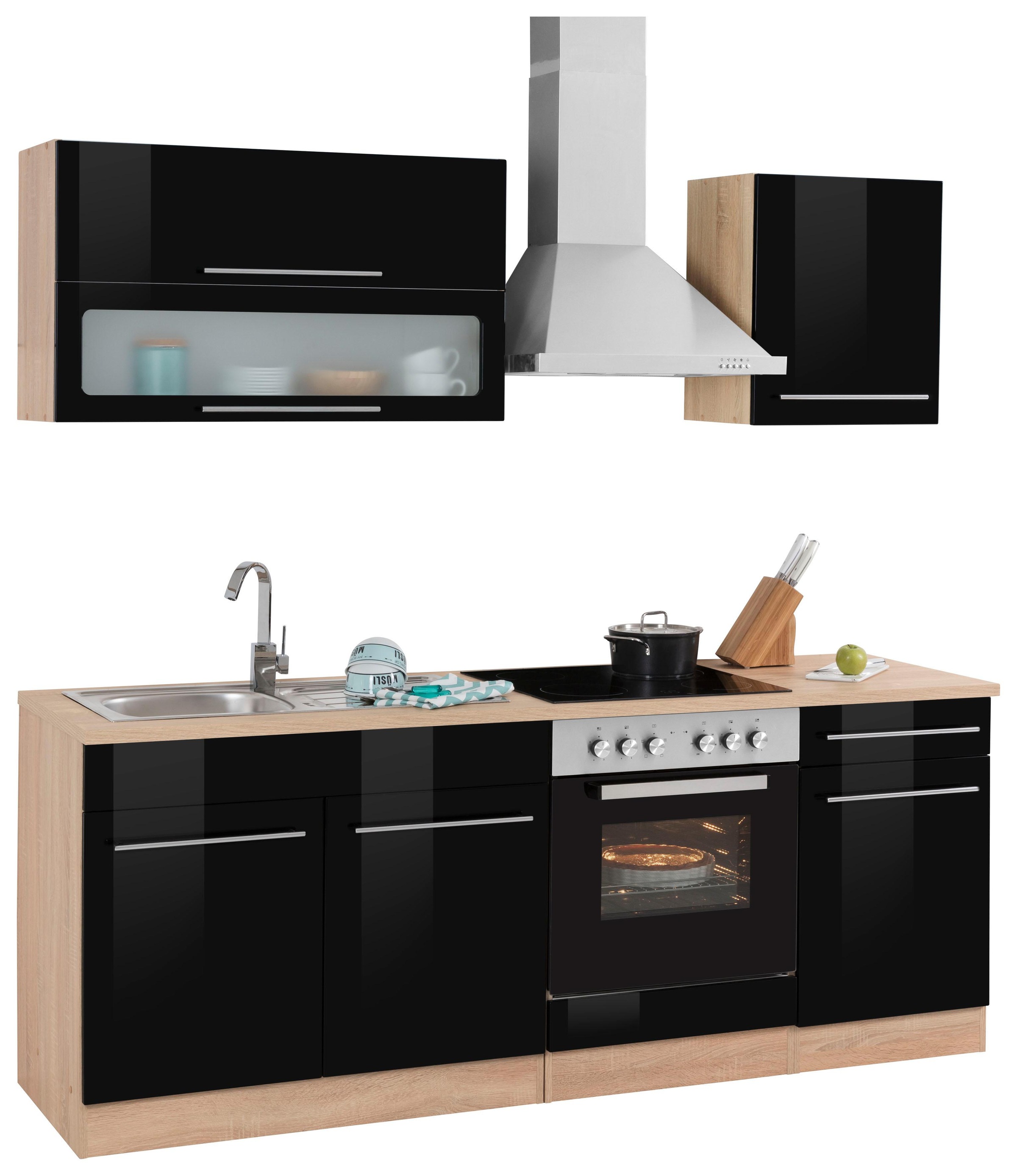 KOCHSTATION Küchenzeile »KS-Eton«, mit E-Geräten, Breite 210 cm