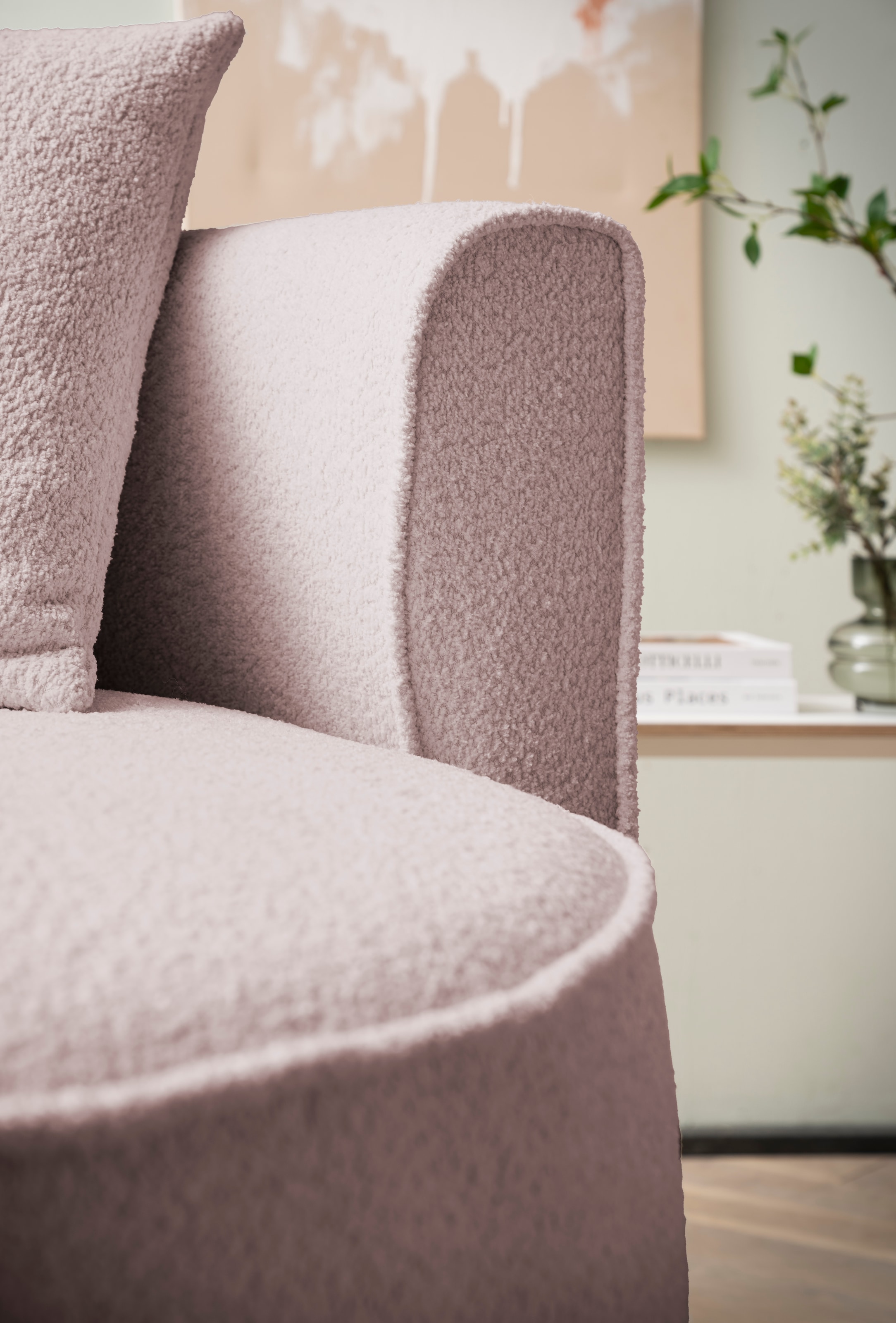 LeGer Home by Lena Gercke XXL-Sessel »ISALIE, Rundsessel mit Hocker, Lesesessel, Loveseat, Big-Sessel«, (Set), trendige Stoffe, mit 3 Zierkissen, große Sitzfläche