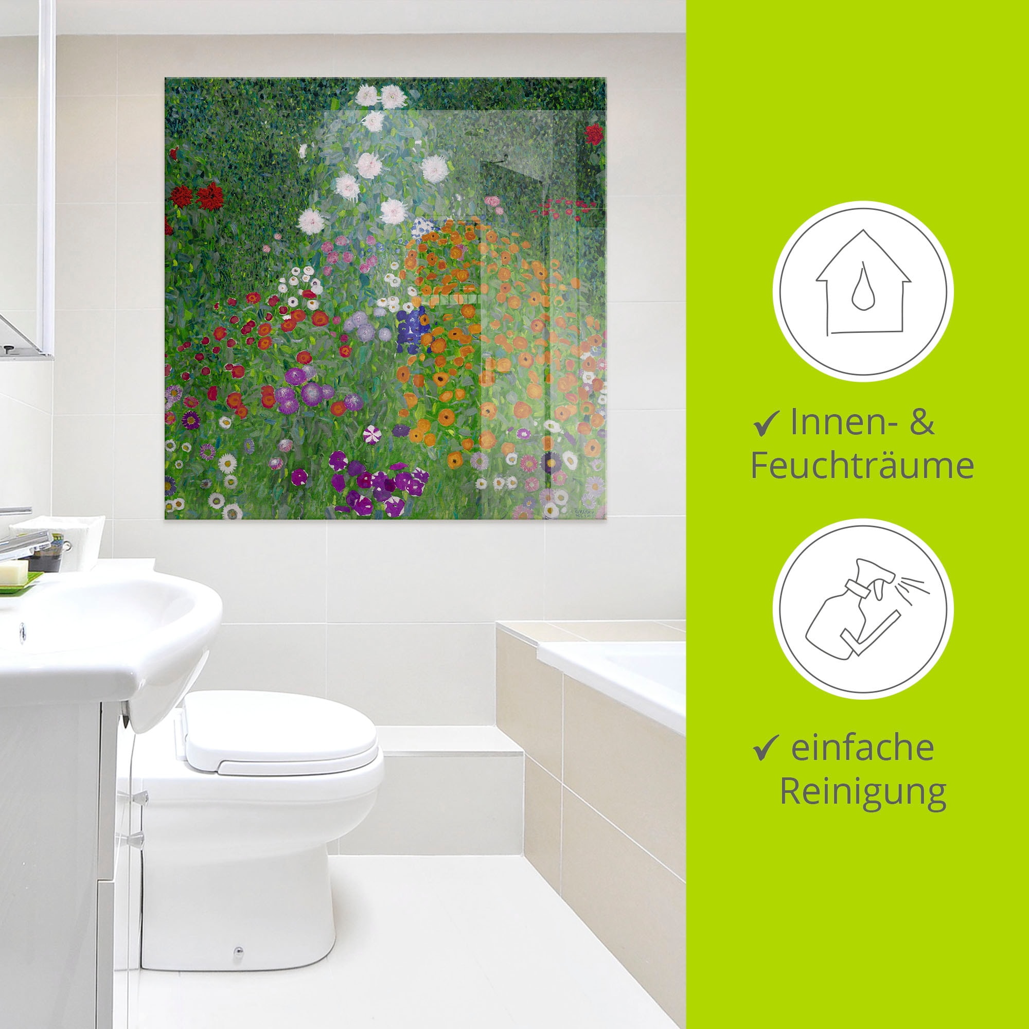 Artland Glasbild »Bauerngarten. 1905-07« Blumenwiese 1 Stk. tlg. in verschiedenen Größen