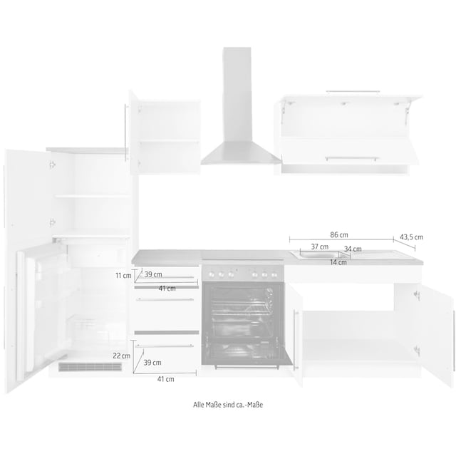 HELD MÖBEL Küchenzeile »Samos«, mit E-Geräten, Breite 270 cm bequem  bestellen