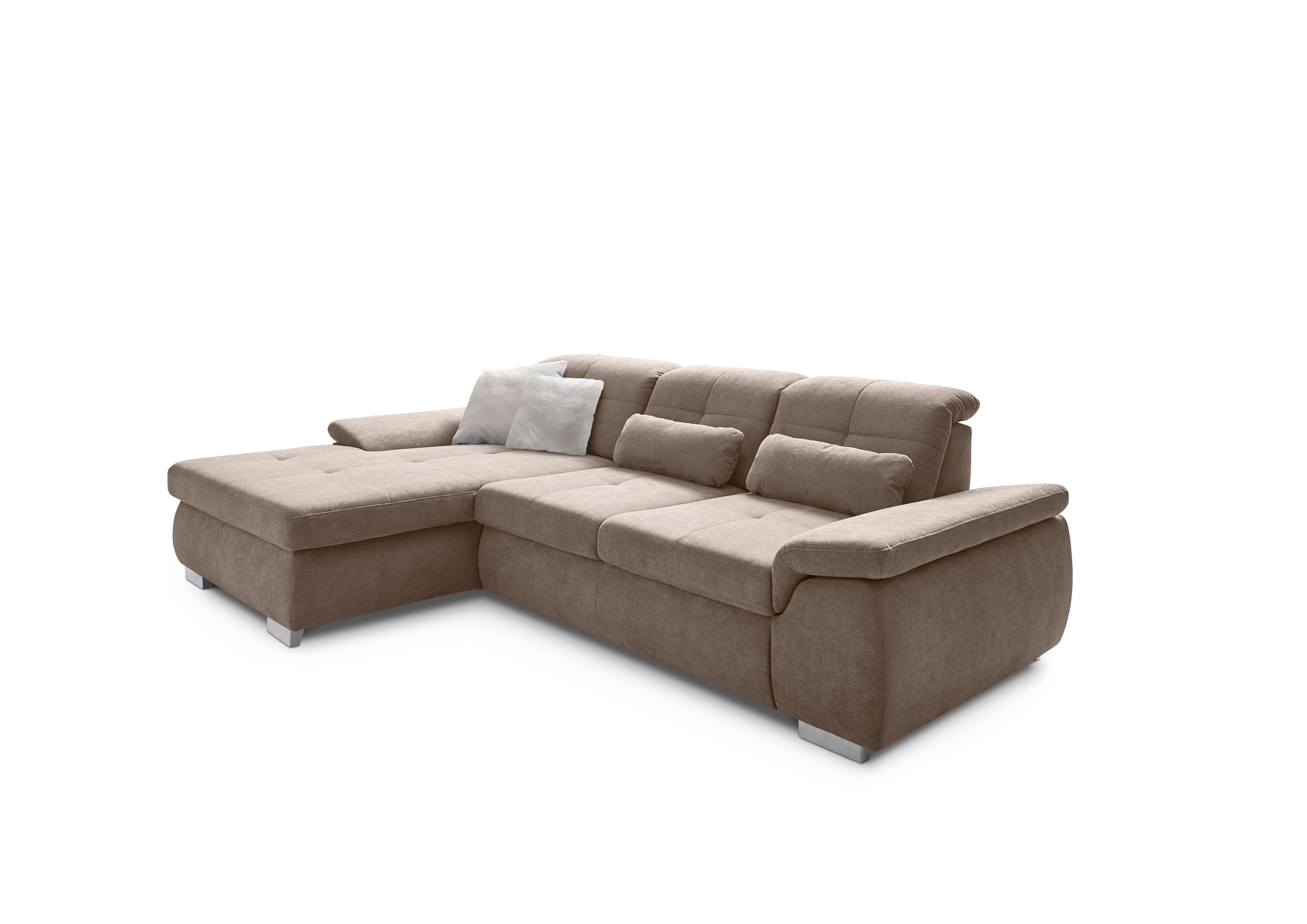 Die PlanBar Ecksofa »MP-IN16037 L-Form, Breite 289 cm, mit Kaltschaum-Polsterung« mit Sitztiefenverstellung & Zierkissen