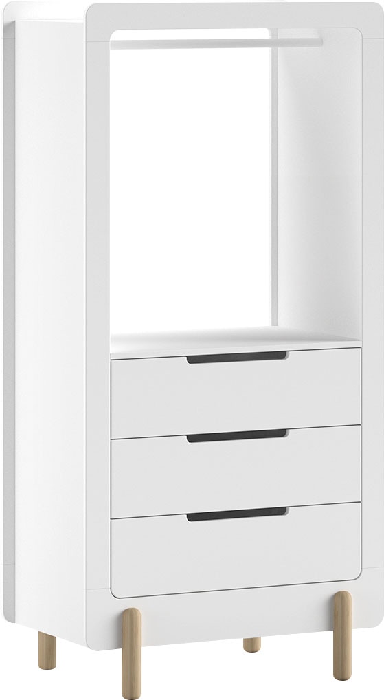 Vipack Stauraumregal, (Made in Europe), als Regal o. Hängemöglichkeit nutzbar, 3 gr. Schubladen, Weiß lackiert