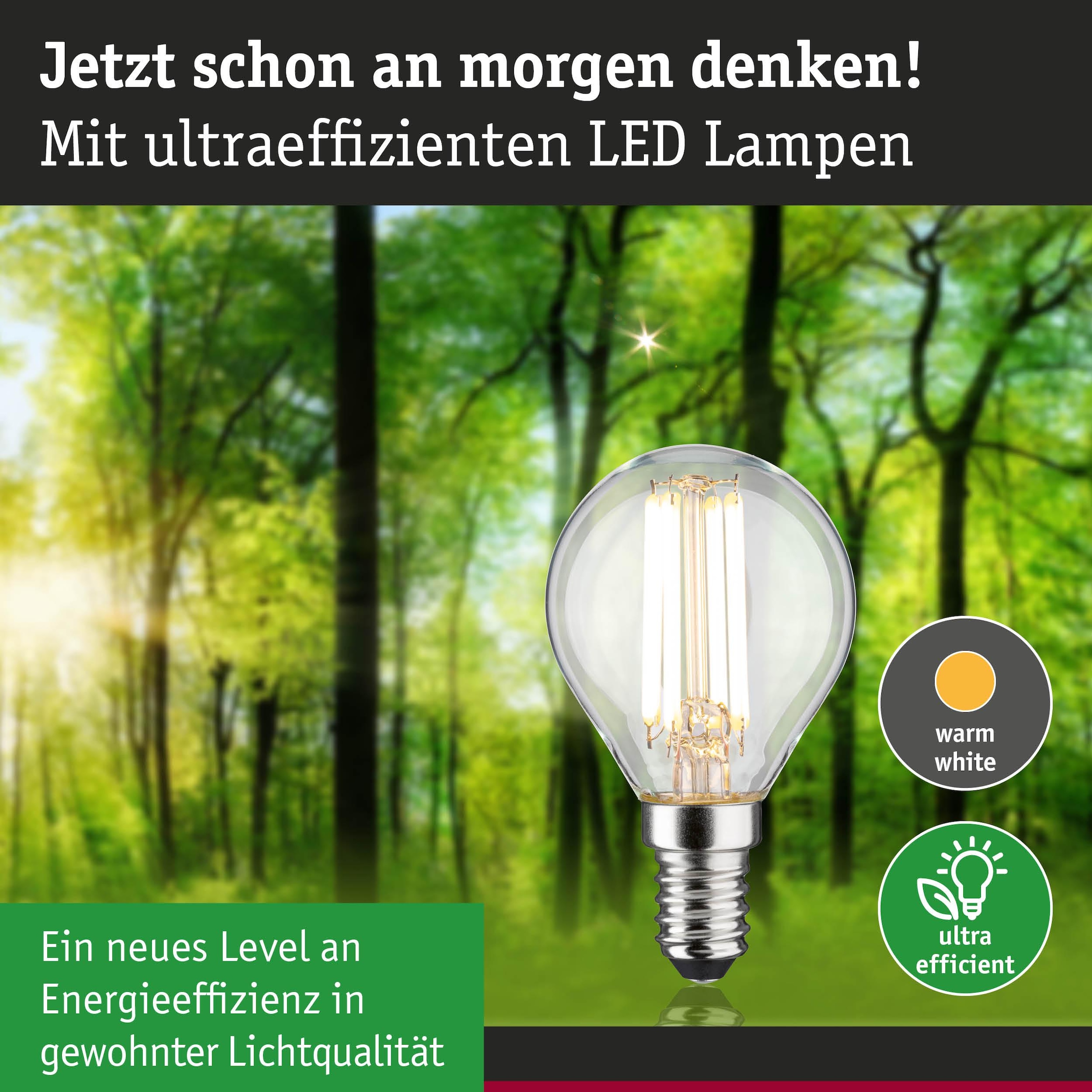Paulmann LED-Leuchtmittel »Eco-Line Tropfen 840lm 4W 3000K klar 230V« E14 1 Stk. Warmweiß