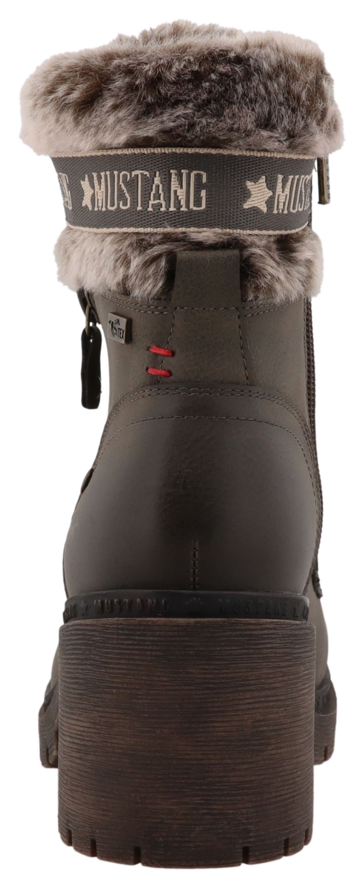 Mustang Shoes Winterstiefelette »Leila«  Winterstiefel mit Kunstfellkragen und Blockabsatz