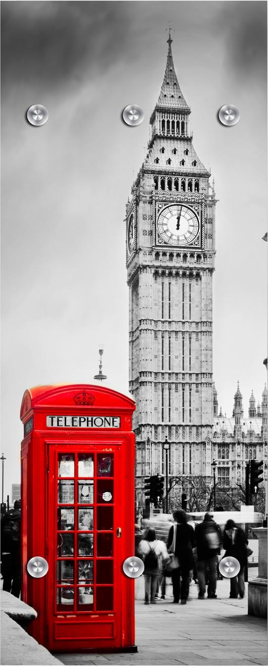 queence Garderobenleiste »London« mit 6 Haken, 50 x 120 cm