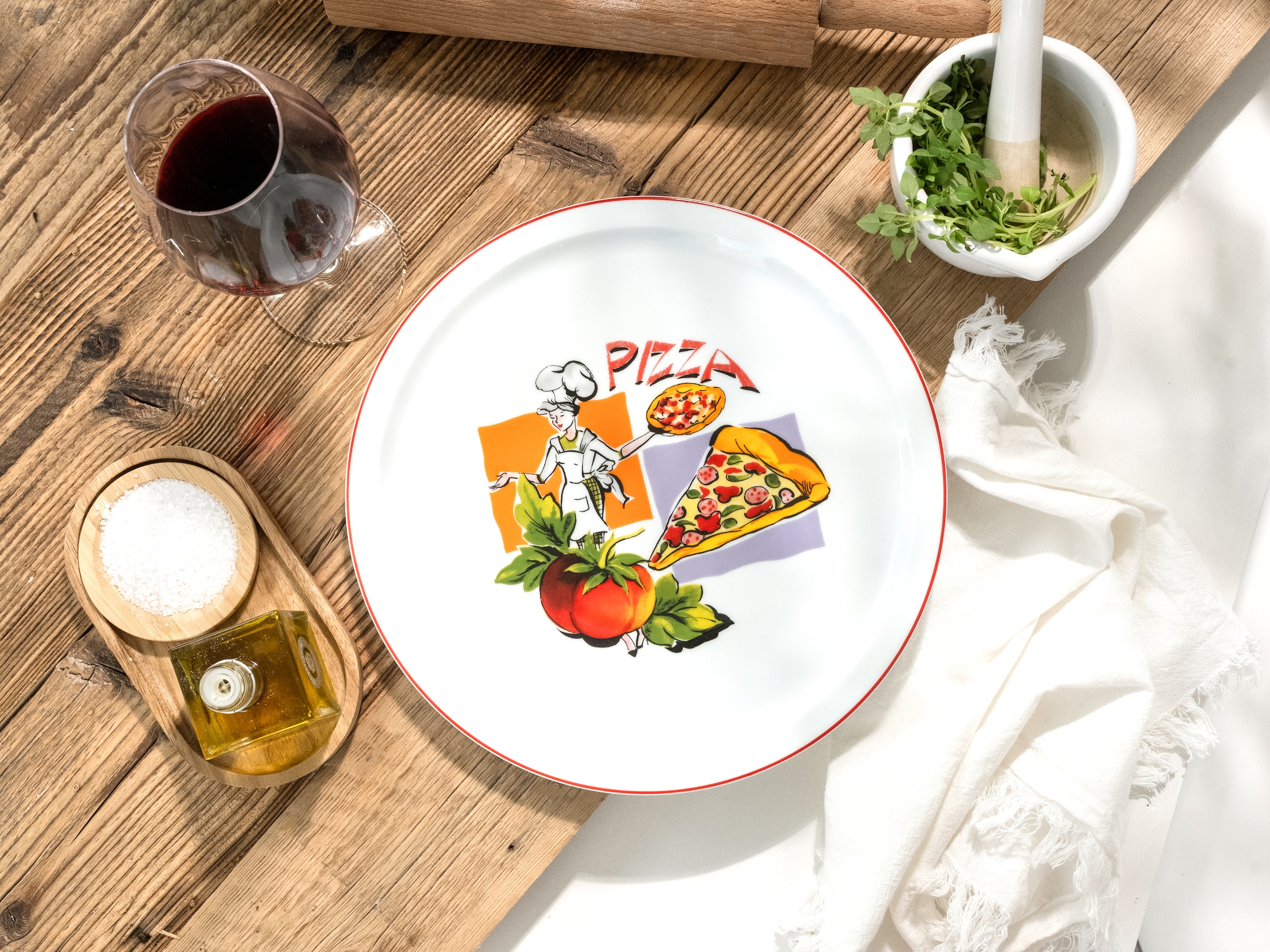 CreaTable Pizzateller »Milano Sofia, Teller Set, 4-tlg.« Vielseitig einsetzbar, Europäische Qualität