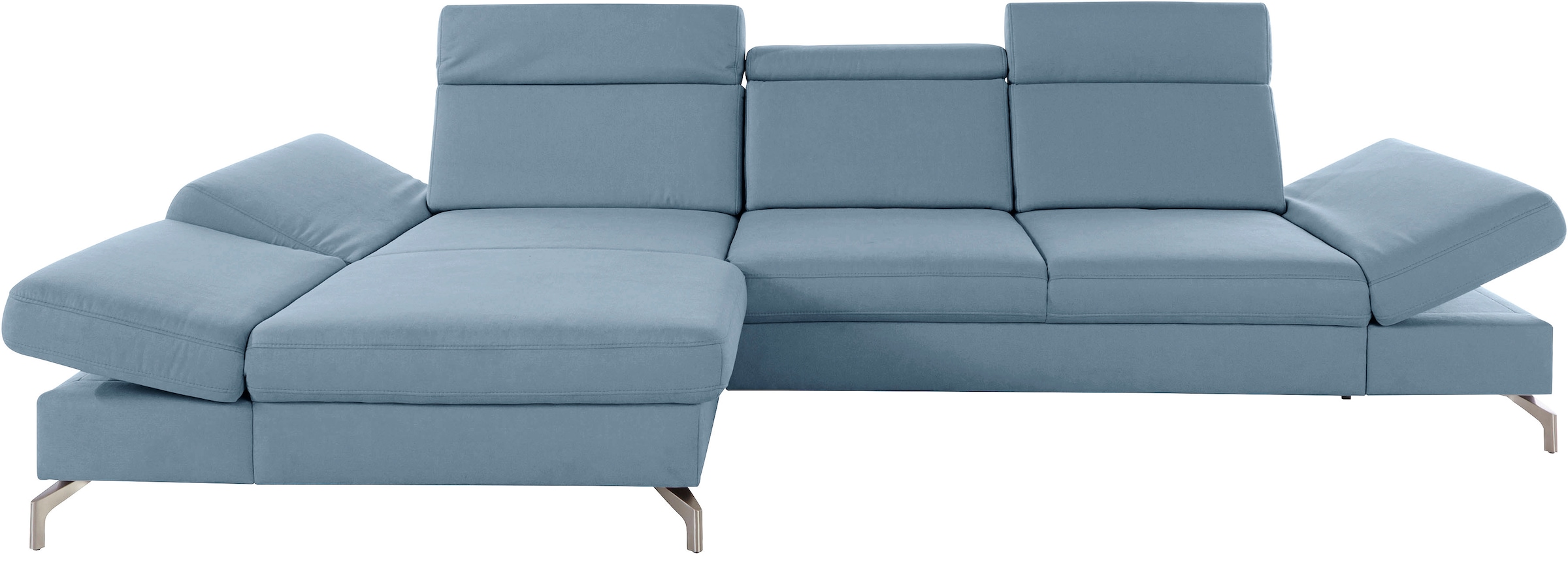 sit&more Ecksofa »Brisbane L-Form«, Fußhöhe 12 cm, inklusive Sitztiefen-, Armteil- und Kopfteilverstellung
