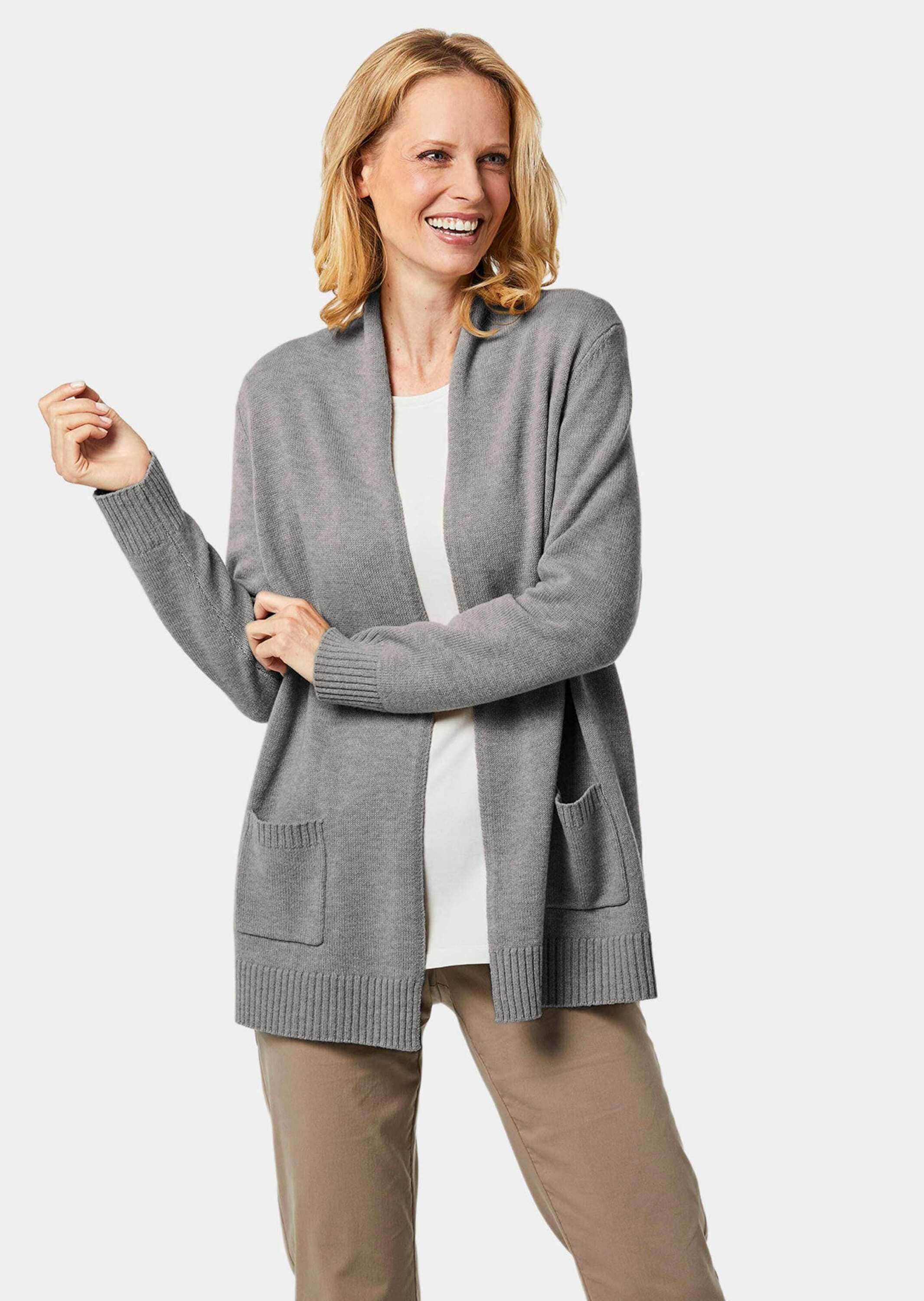 GOLDNER Strickjacke »Kurzgröße Langarm Cardigan aus Merino«