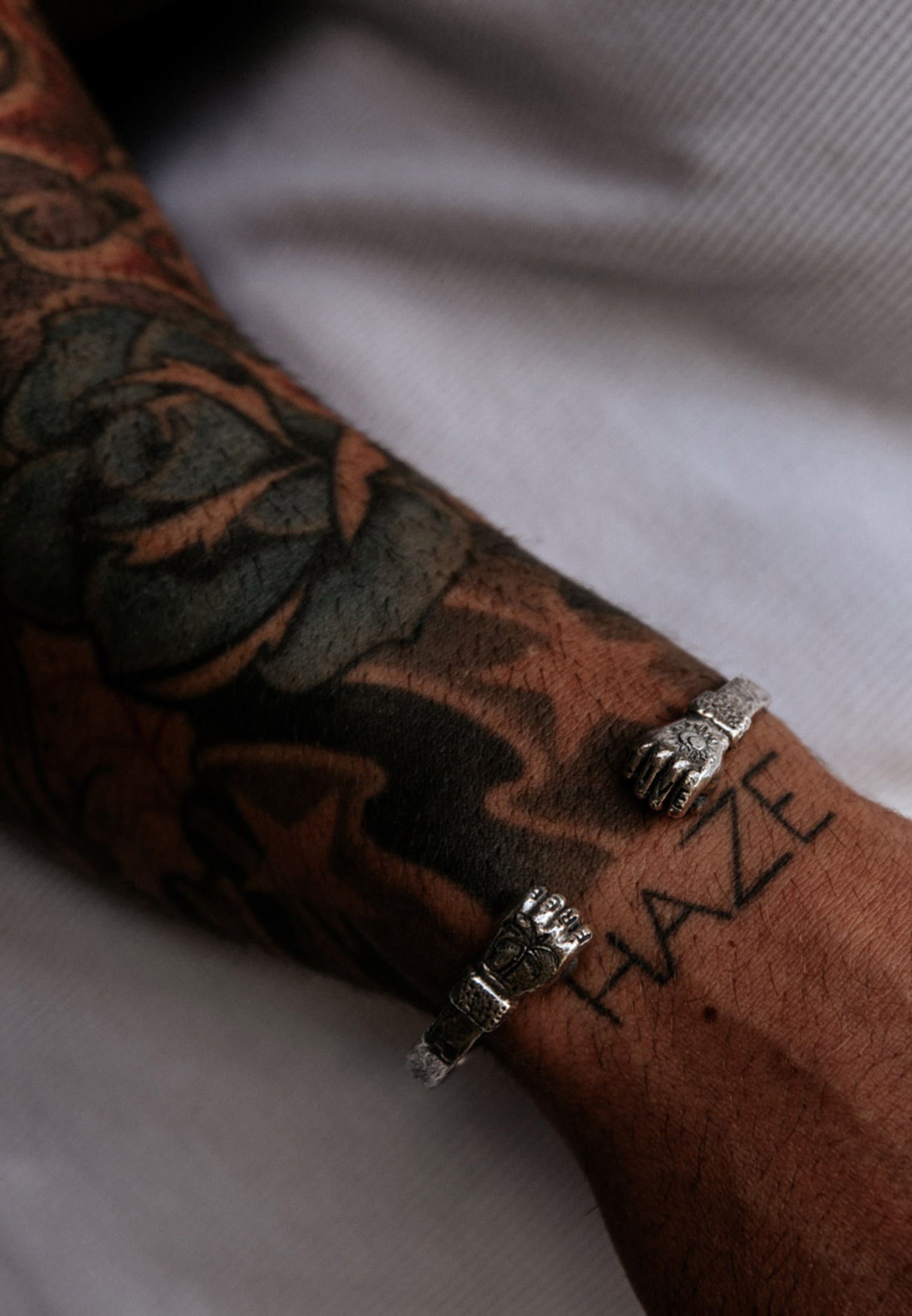 HAZE & GLORY Armreif »Armband Armreif - Live Free 925 Silber«