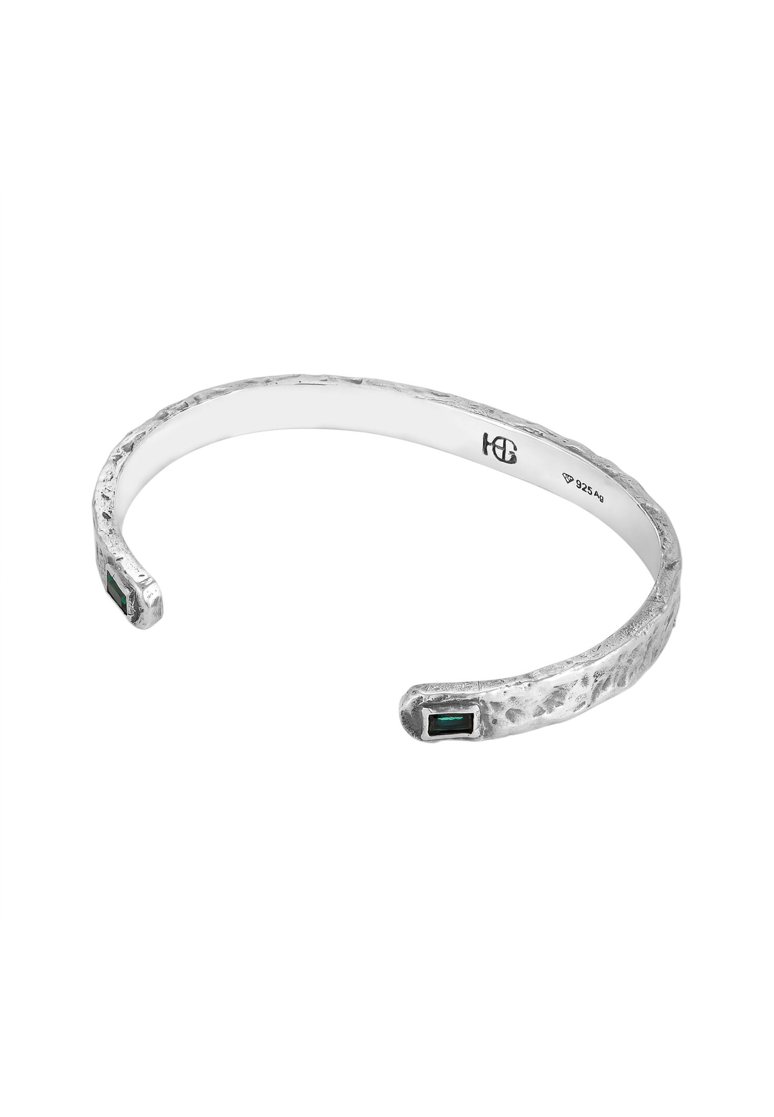 HAZE & GLORY Armkette »Armband Armreif Synthetischer Smaragd Grün 925 Sterling Silber«