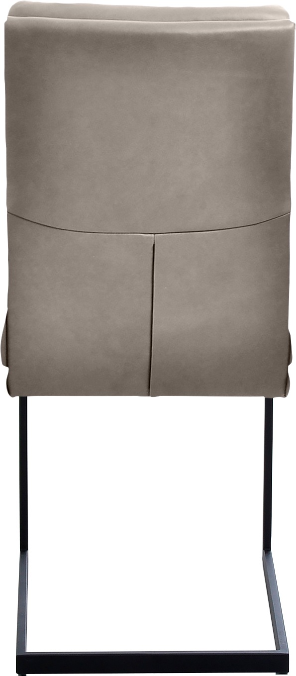K+W Komfort & Wohnen Freischwinger, Leder CLOUD, stabiles Hochkantrohr, Untergestell in Edelstahloptik oder schwarz