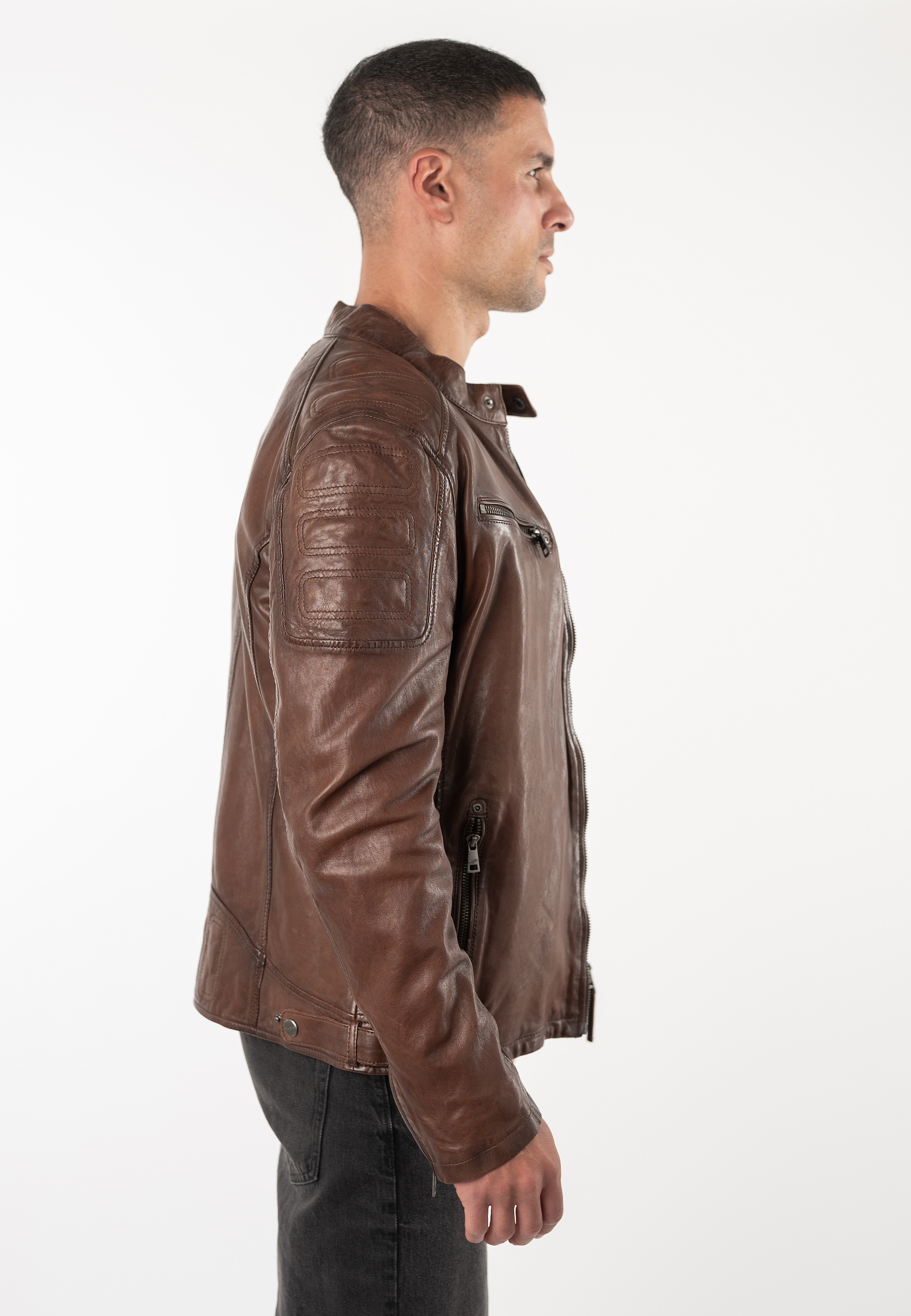 Mauritius Lederjacke »MMDreeser« mit betonter Schulterpartie, Regular Fit