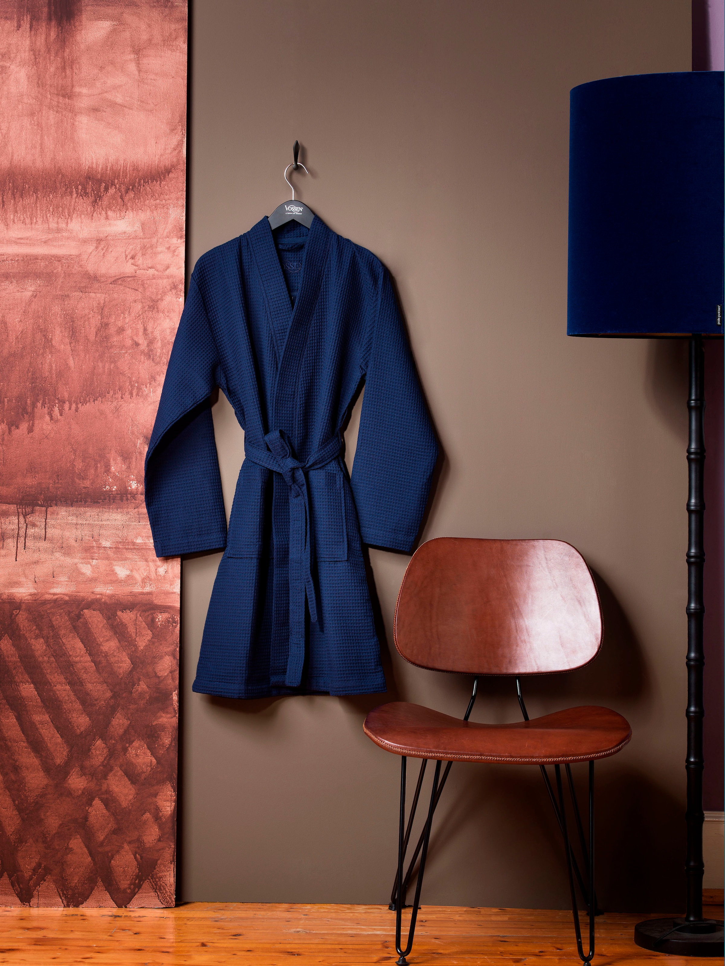 Vossen Unisex-Bademantel »Rom, ideal für Sauna & Spa, Hotelbademantel, Morgenmantel«, (1 St.), für Damen & Herren, Waffelpiqué-Struktur, in leichter Qualität