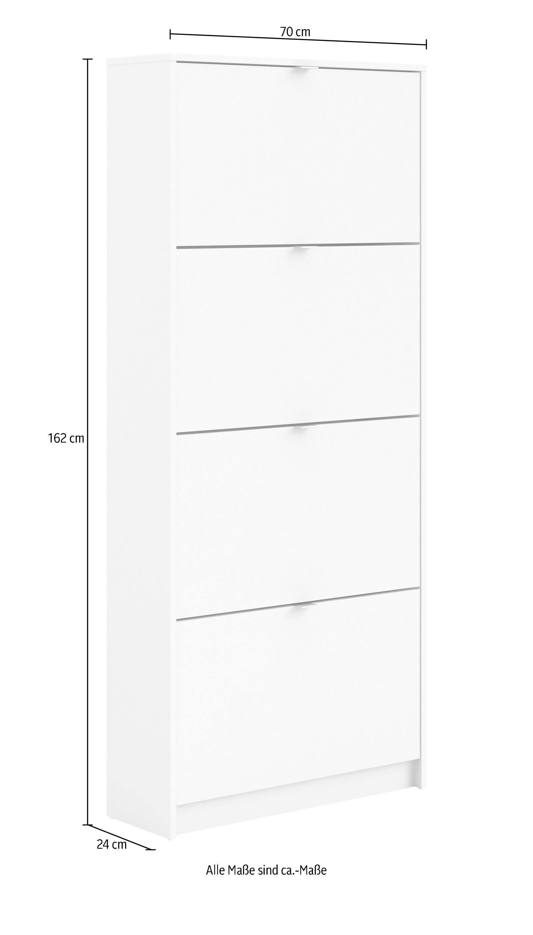 INOSIGN Schuhschrank »Shoes Schuhaufbewahrung, Schuhkommode, Schuhregal, staurum« mit vier Klappen, modern, 2 Böden, Höhe 162 cm, ca. 24 Paar Schuhe