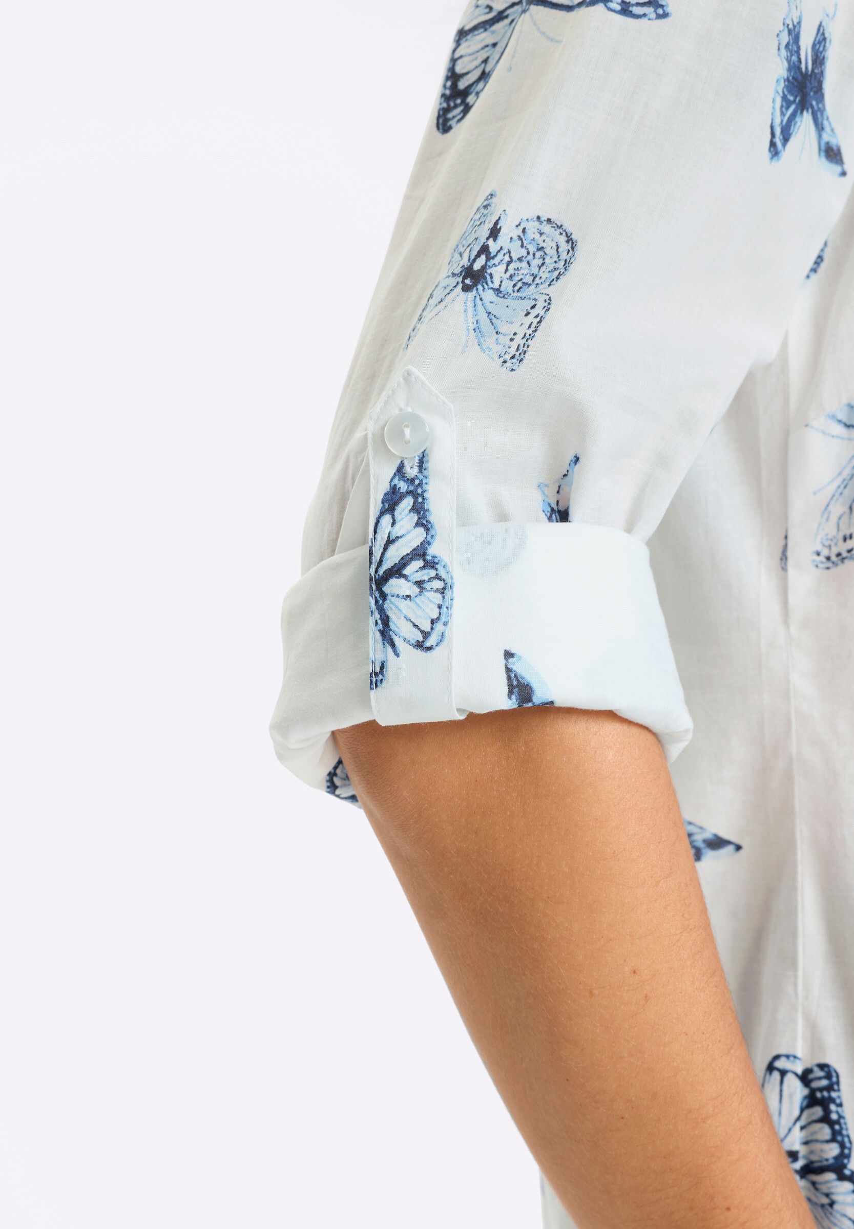 Sieh an! Klassische Bluse »Druckbluse Baumwollbluse mit Schmetterlings-Print«