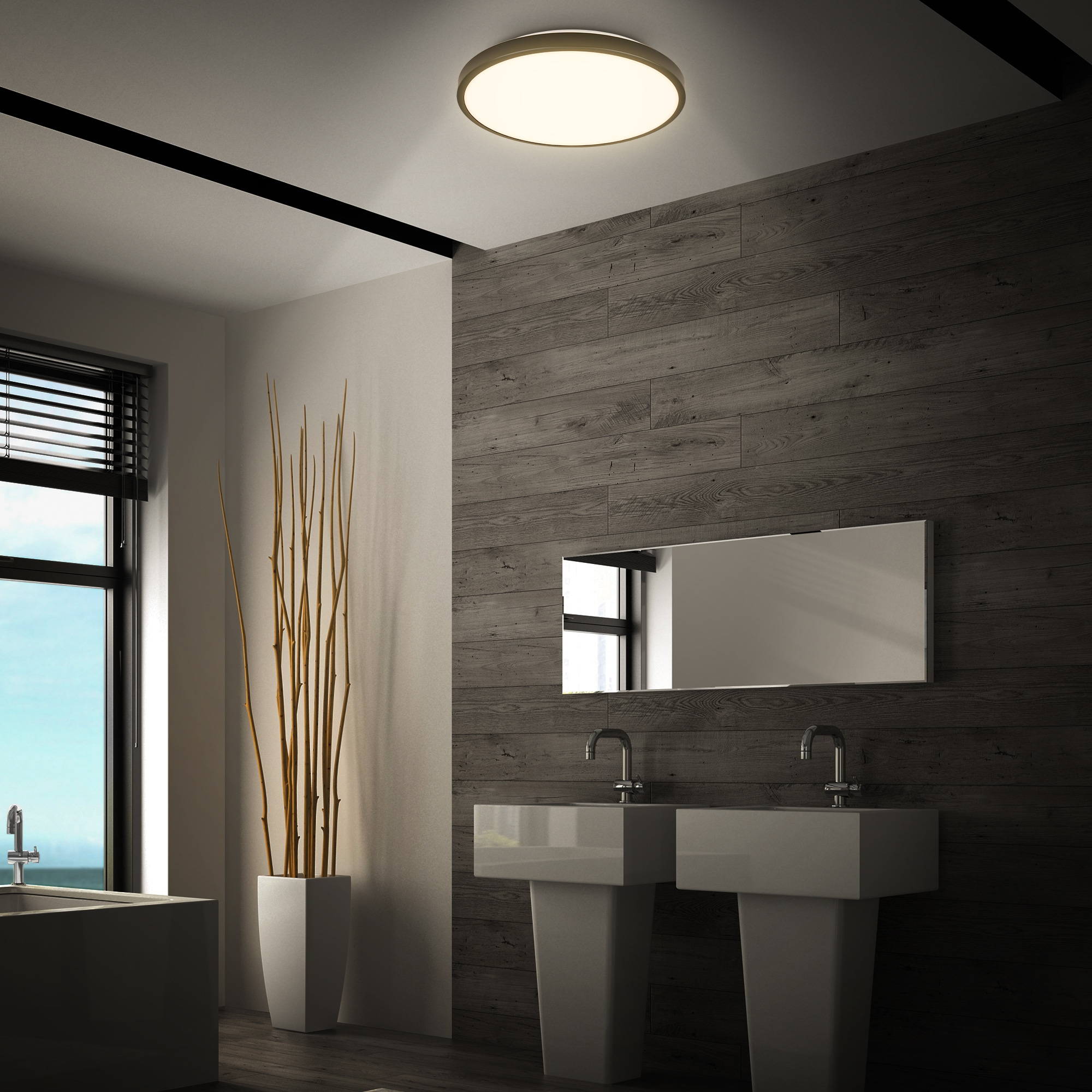 B.K.Licht LED Deckenleuchte »BK_DL1615 Bad Deckenlampe mit Bewegungsmelder, 3m Reichweite« LED-Modul 1 Stk. Warmweiß 120° Erfassungswinkel, IP54, 13W, 1.300 Lm, 3.000K, Ø27cm, Schwarz