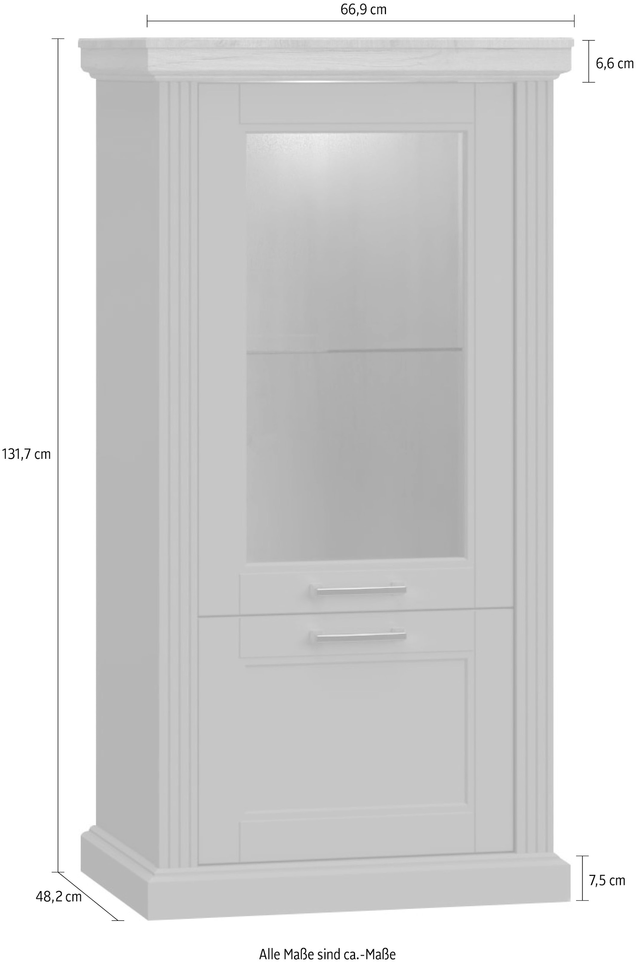 Home affaire Vitrine »Tara«, lackiert mit wasserbasiertem UV-Lack, Soft-Close-Funktion