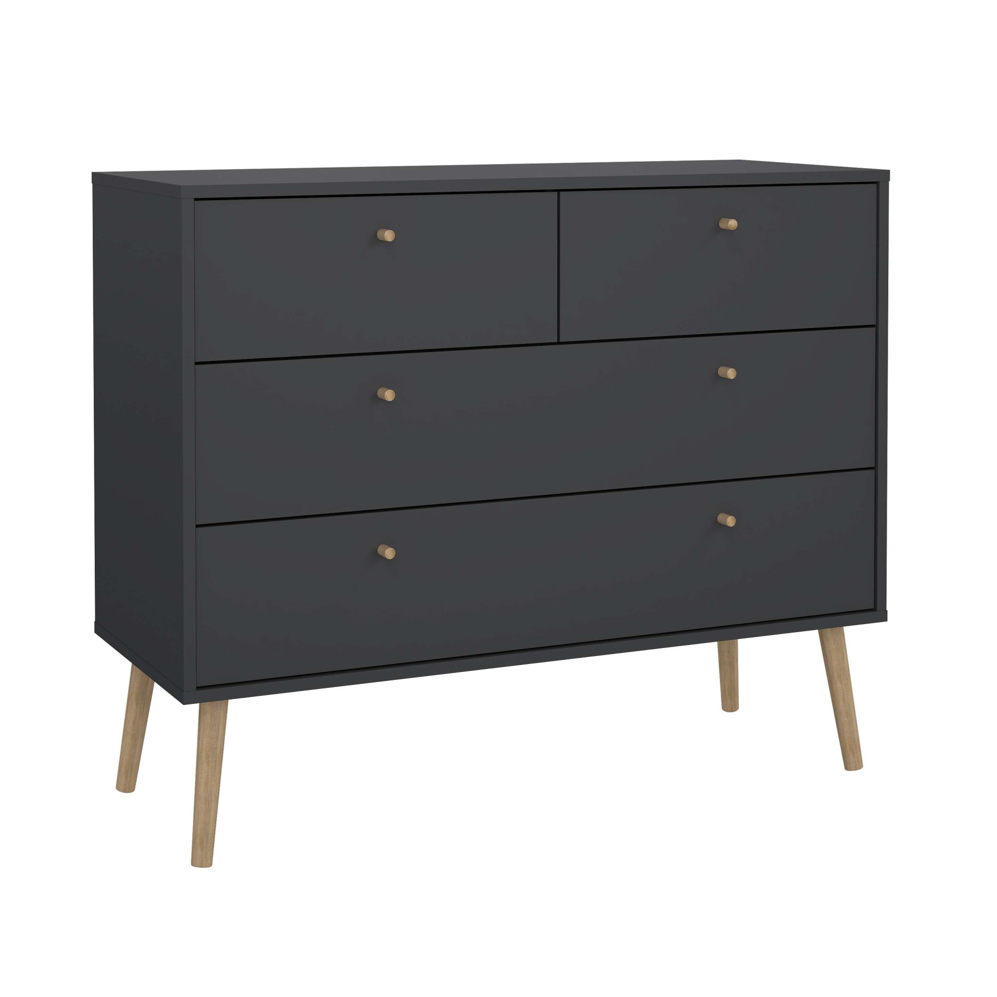 andas Kommode »Bodo, Aufbewahrung, Schubladenschrank, Stauraum«, 4 Schubladen, Beine und Griffe aus Echtholz, Breite 99 cm