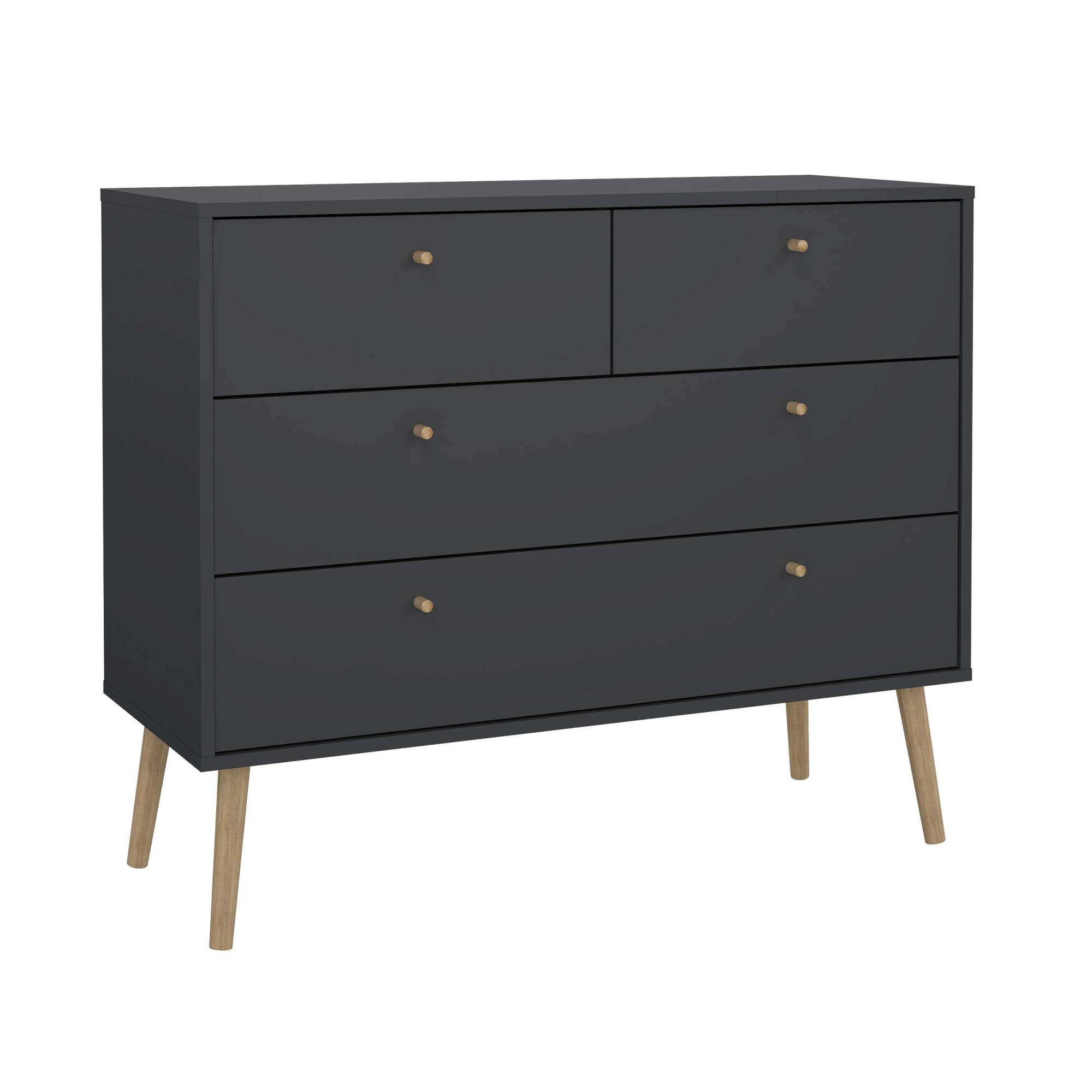 Home affaire Kommode »Bodo, Aufbewahrung, Schubladenschrank, Sideboard,«, 4 Schubladen, Beine und Griffe aus Echtholz, Breite 99 cm