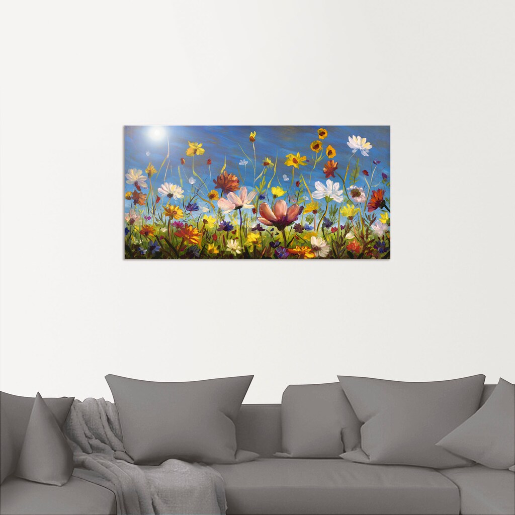 Artland Wandbild »Wildblumenwiese blauer Himmel«, Blumenwiese, (1 St.)