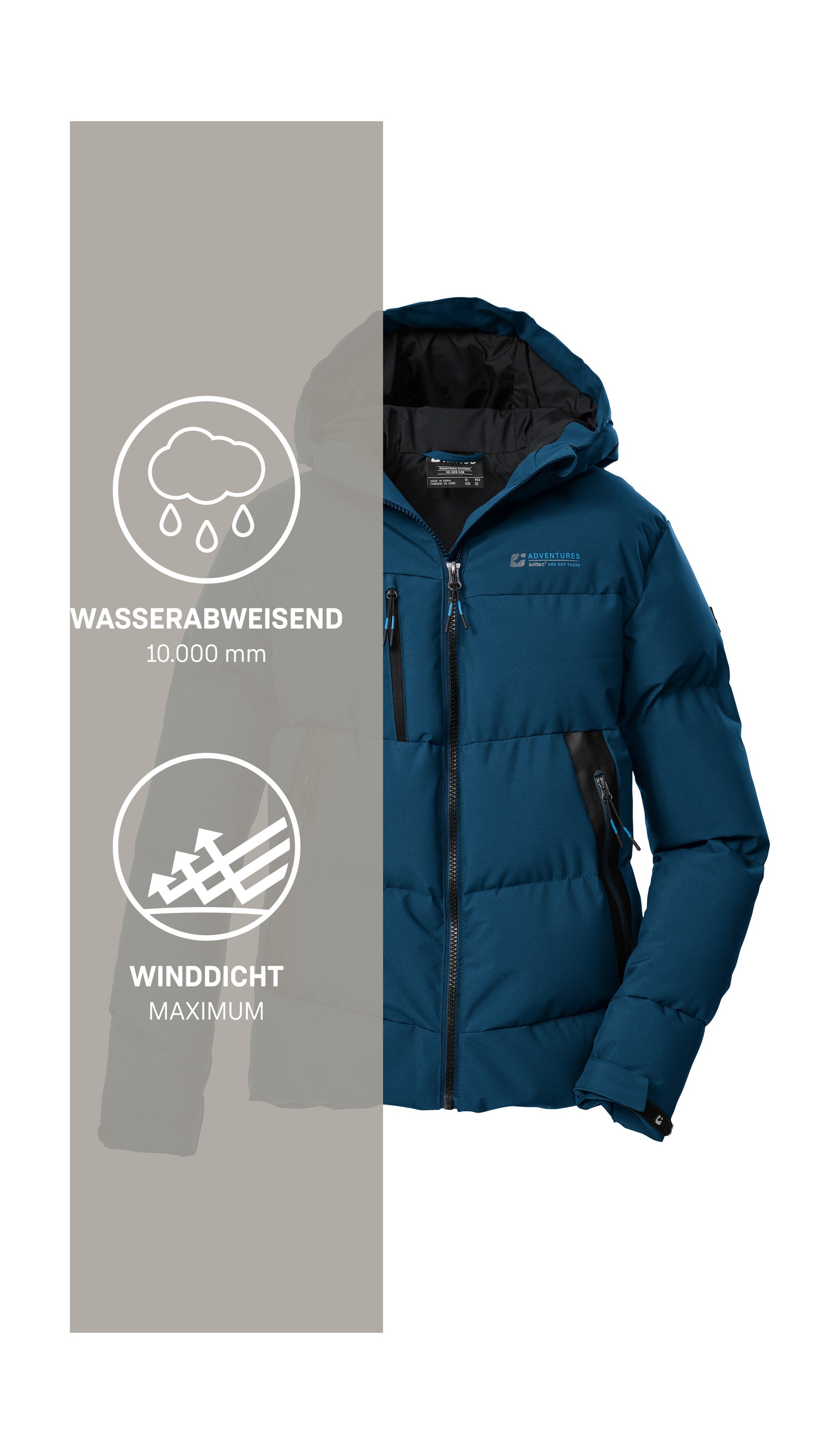Killtec Steppjacke »KOW 239 BYS QLTD JCKT« Winddichte, wasserabweisende Kinderjacke mit verstellbaren Bündchen
