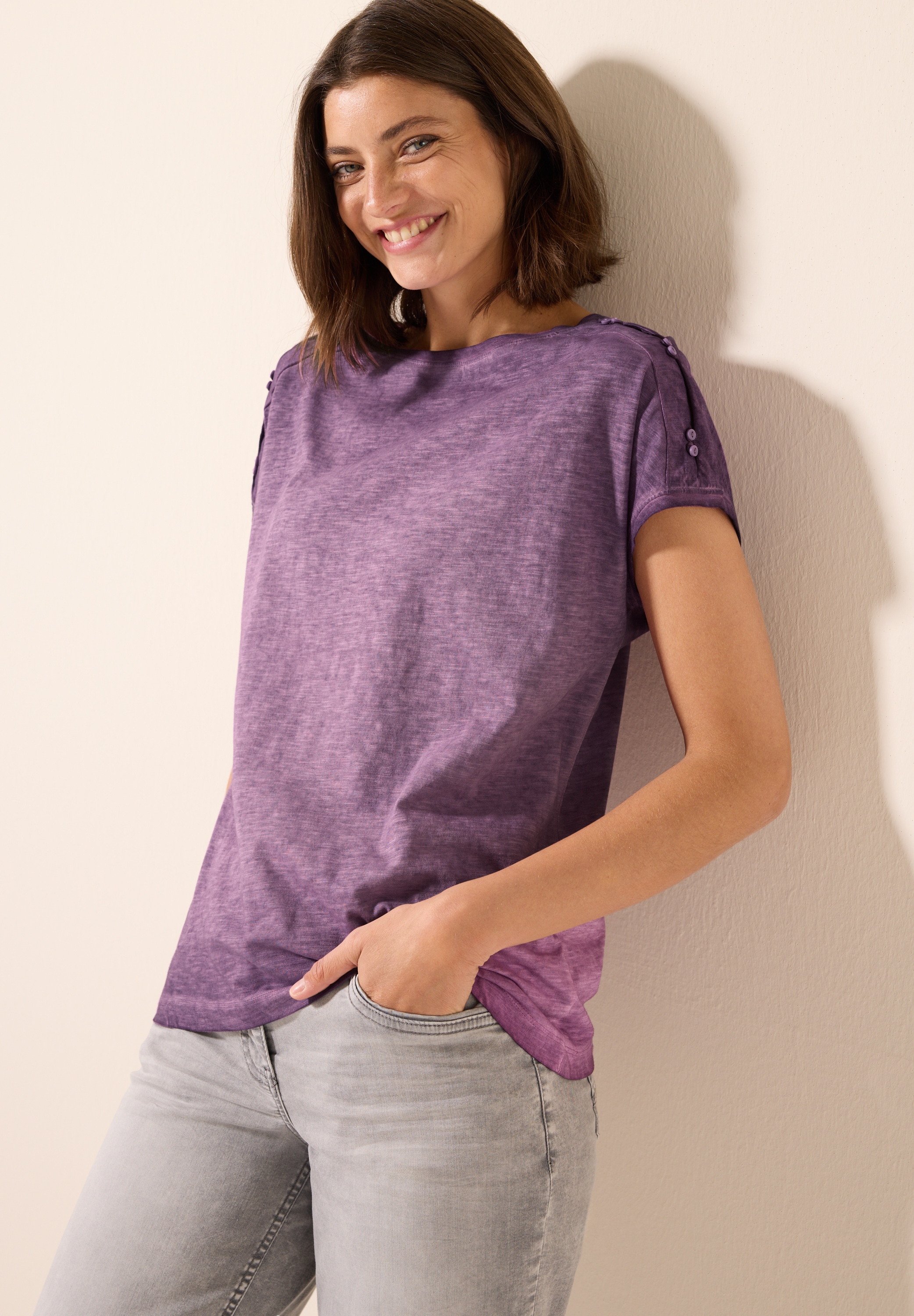 Cecil T-Shirt, mit Knopfdetail