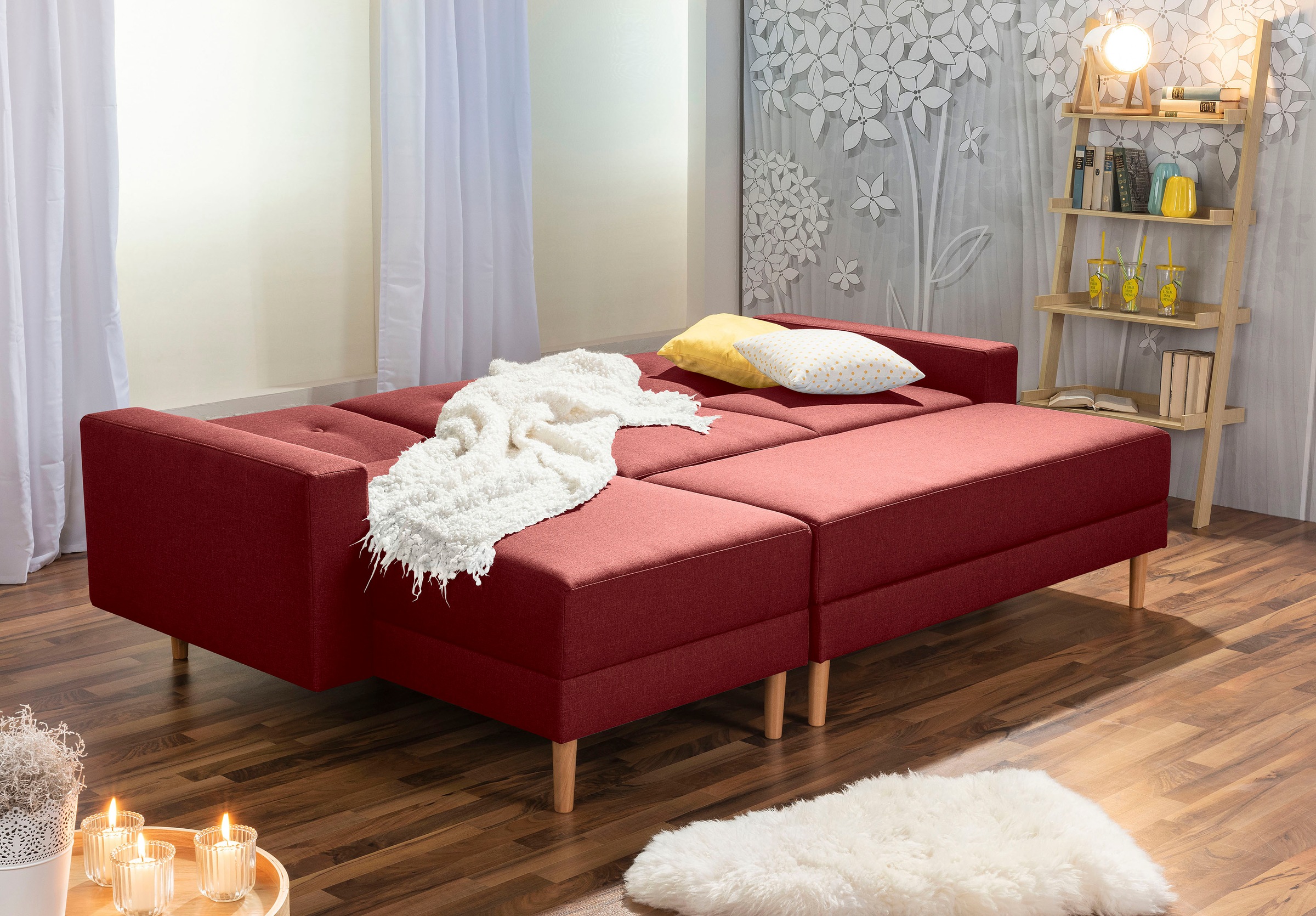 Max Winzer® Ecksofa »Just Chill kubisches Schlafsofa im skandinavischen Stil, bequem«, Recamiere links oder rechts montierbar, mit Rückenverstellung